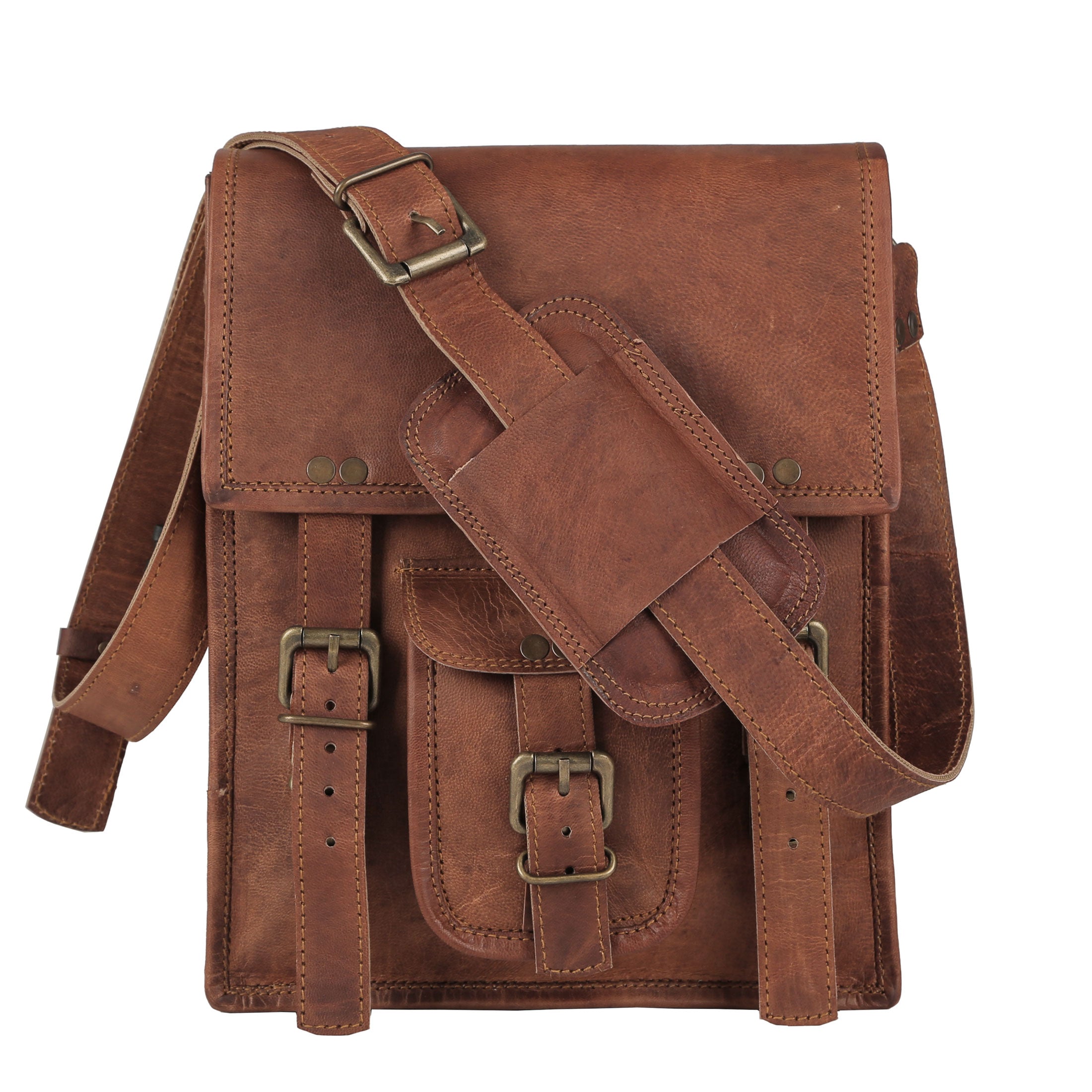 Leather 11 Inch Sturdy Satchel – iPad Messenger Bag for Men and Women