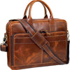 Leather Laptop Messenger Bag with Adjustable Strap and classic design for office use