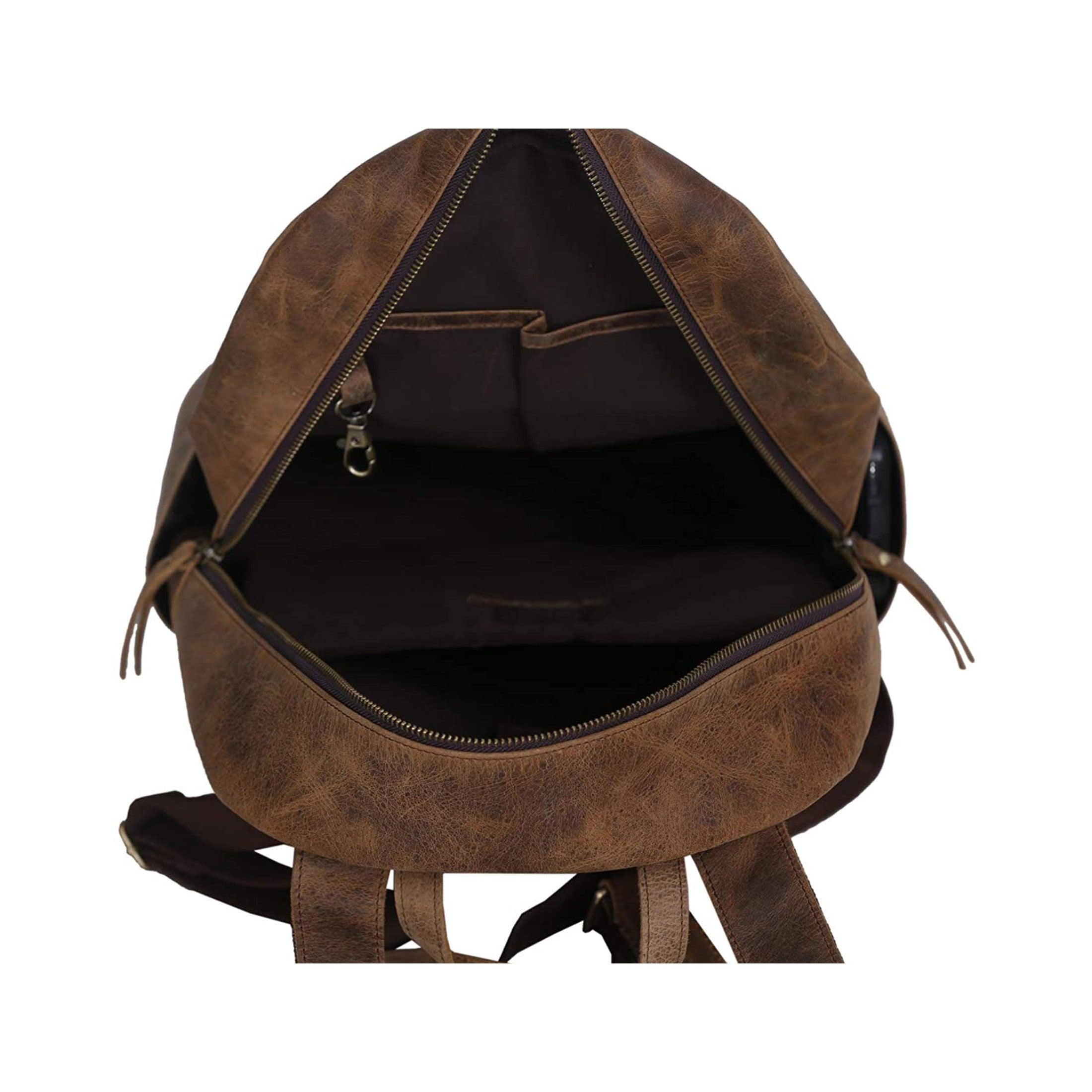 15-Inch Genuine Leather Backpack – Versatile Rucksack & Laptop Bag for Women and Men, Ideal for Travel, School, College, Hiking, and Camping 15-Inch Genuine Leather Backpack – Versatile Rucksack & Laptop Bag for Women and Men, Ideal for Travel, School, College, Hiking, and Camping