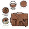 Vintage 15-Inch Laptop Messenger Bag – Leather Briefcase & Satchel for Men and Women
