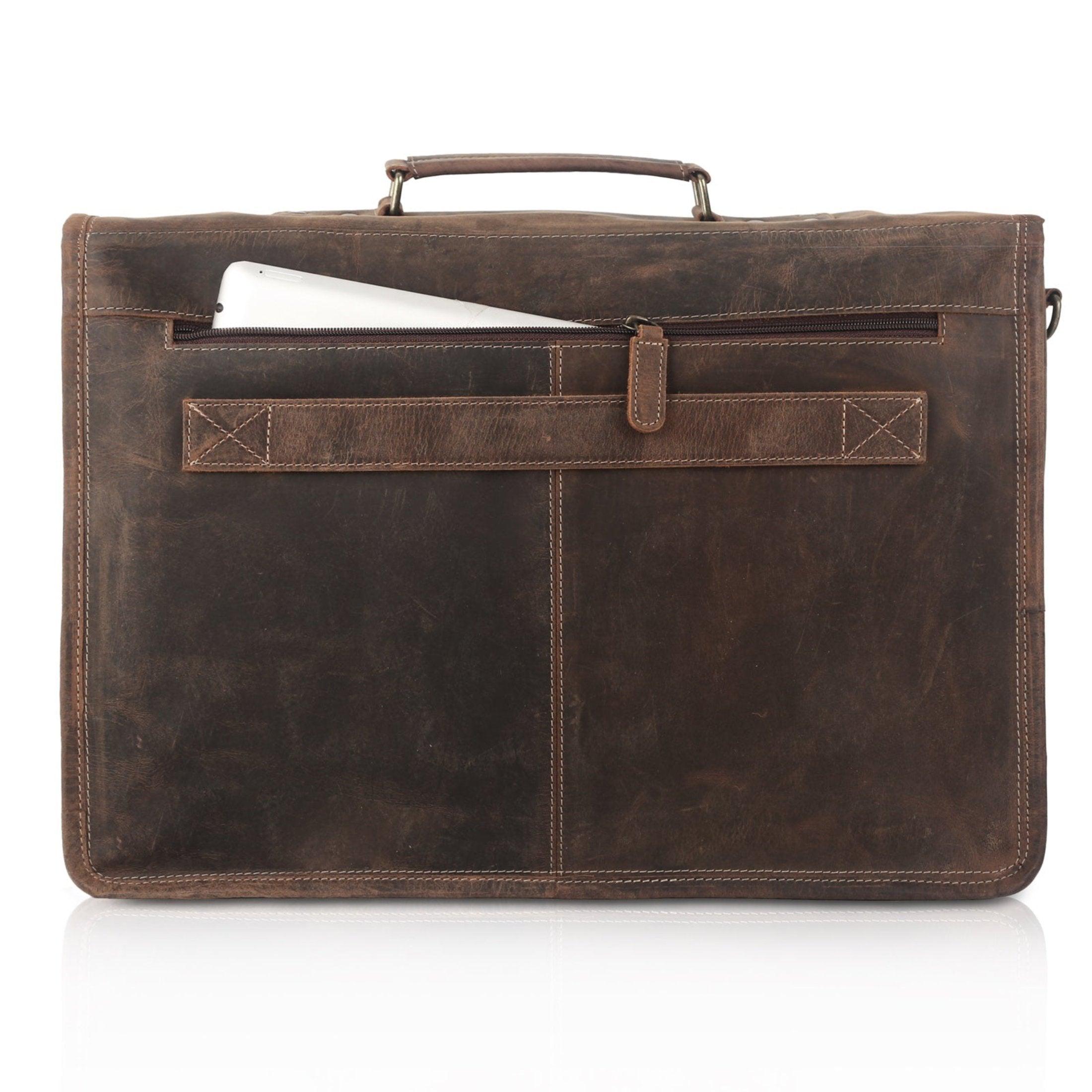 Buffalo leather laptop messenger bag