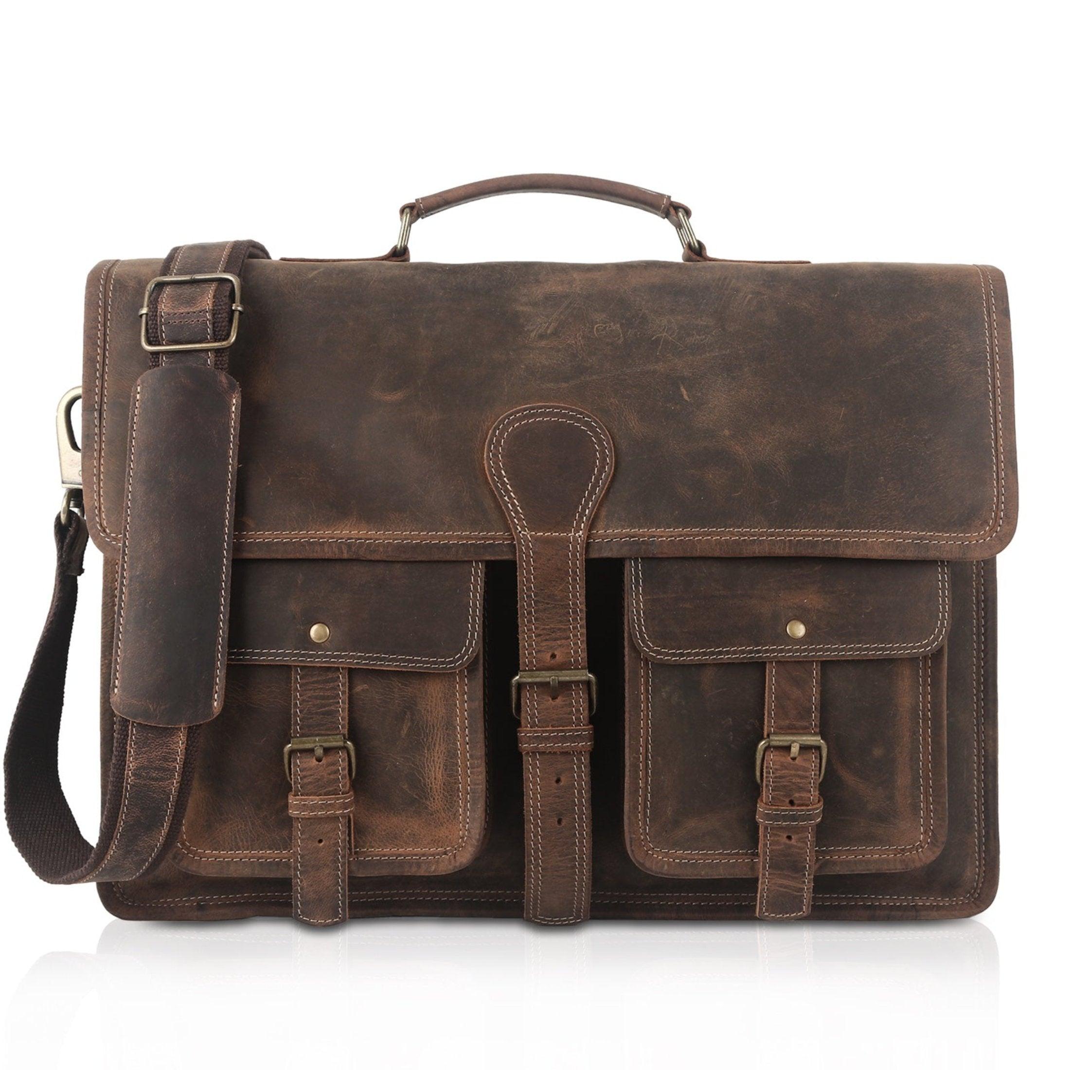 Multipurpose leather bag for office and travel