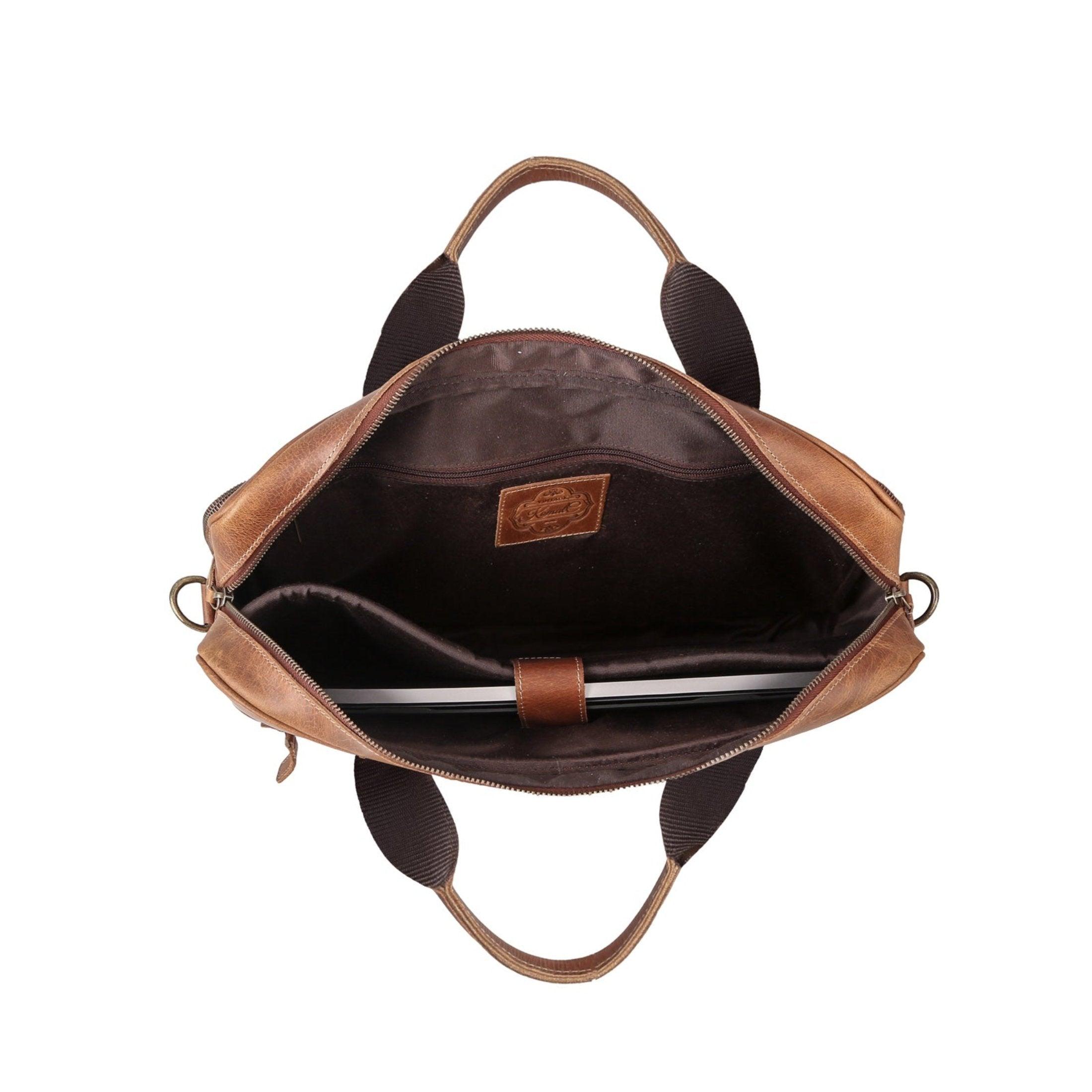 16 & 18 inch best leather laptop bag with separate compartment for laptop