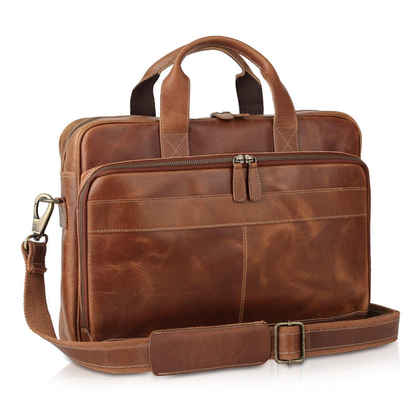 16-Inch Leather Briefcase – Premium Laptop Messenger Bag for Men & Women