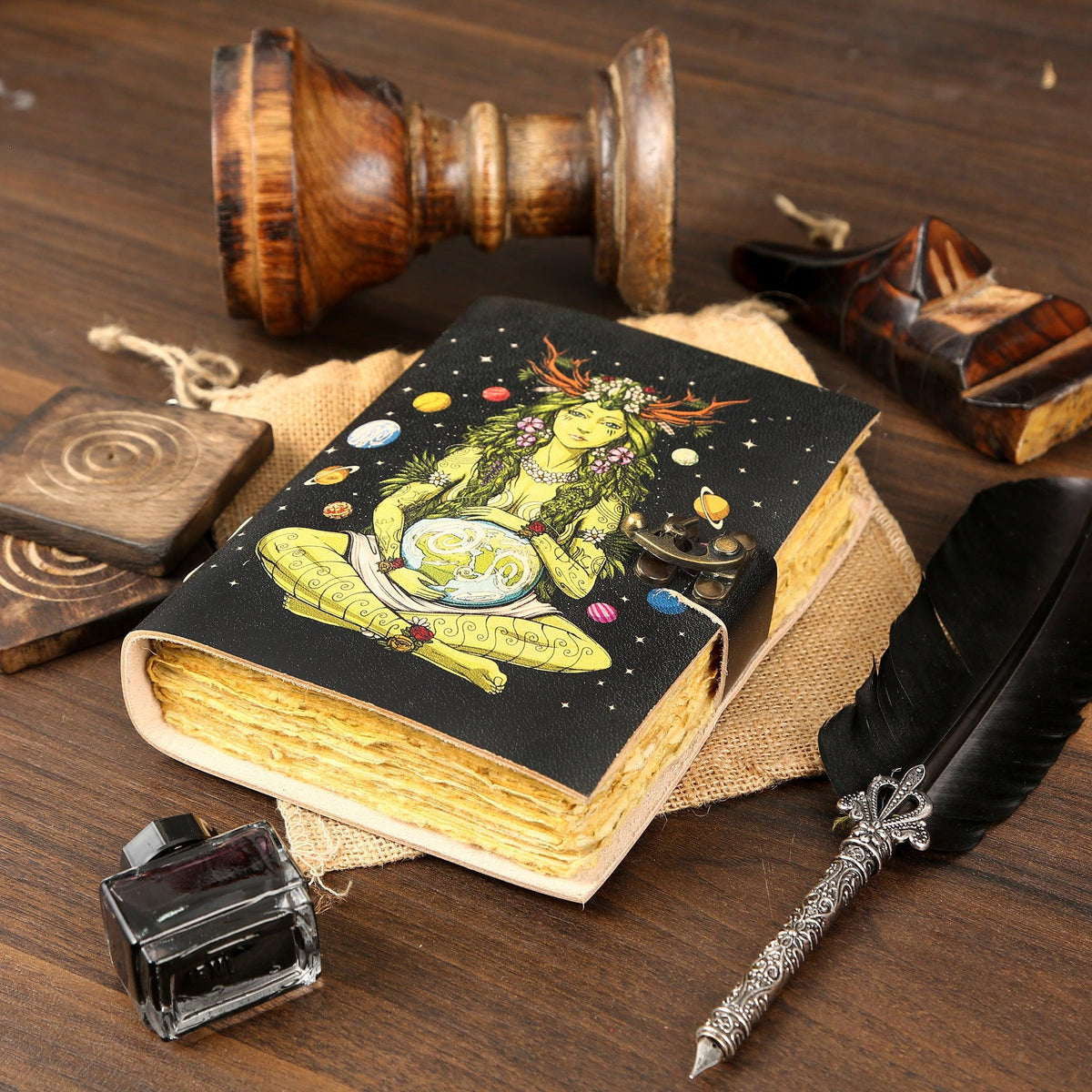 Leather Journal for Women and Men – Unlined Deckle Edge Paper, Book of ...