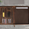 KomalC Leather Portfolio with Zipper Closure | Business Padfolio for Documents, Tablets & Accessories | Vintage Full-Grain Leather Organizer for Professionals