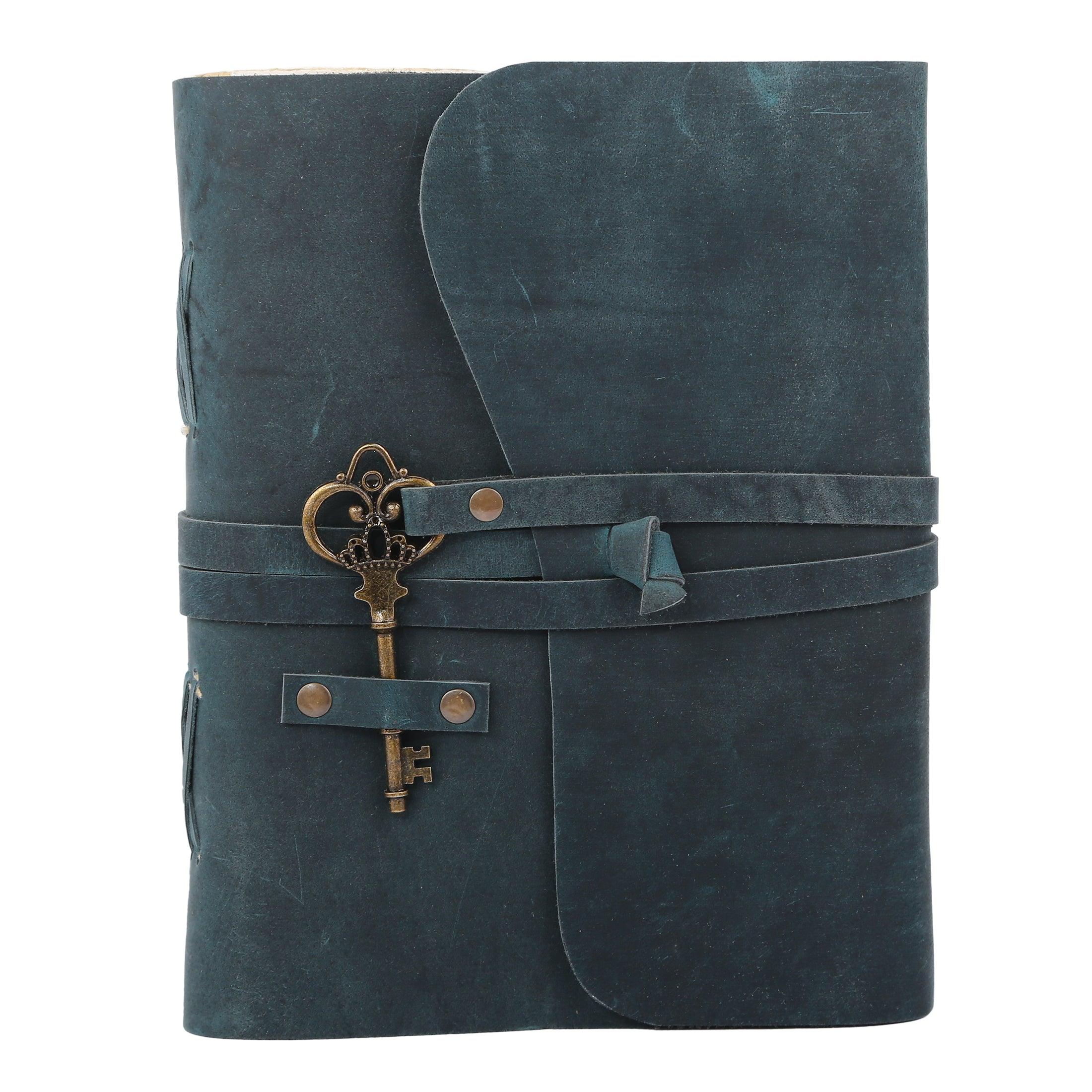 Blue color of leather journal for artists, writers