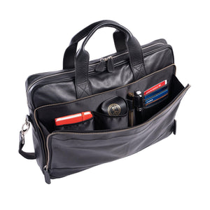 Spacious Premium Leather Laptop Bag for Men and Women