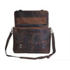 16 Inch Distressed Tan Retro Buffalo Hunter Leather Briefcase Messenger Bag