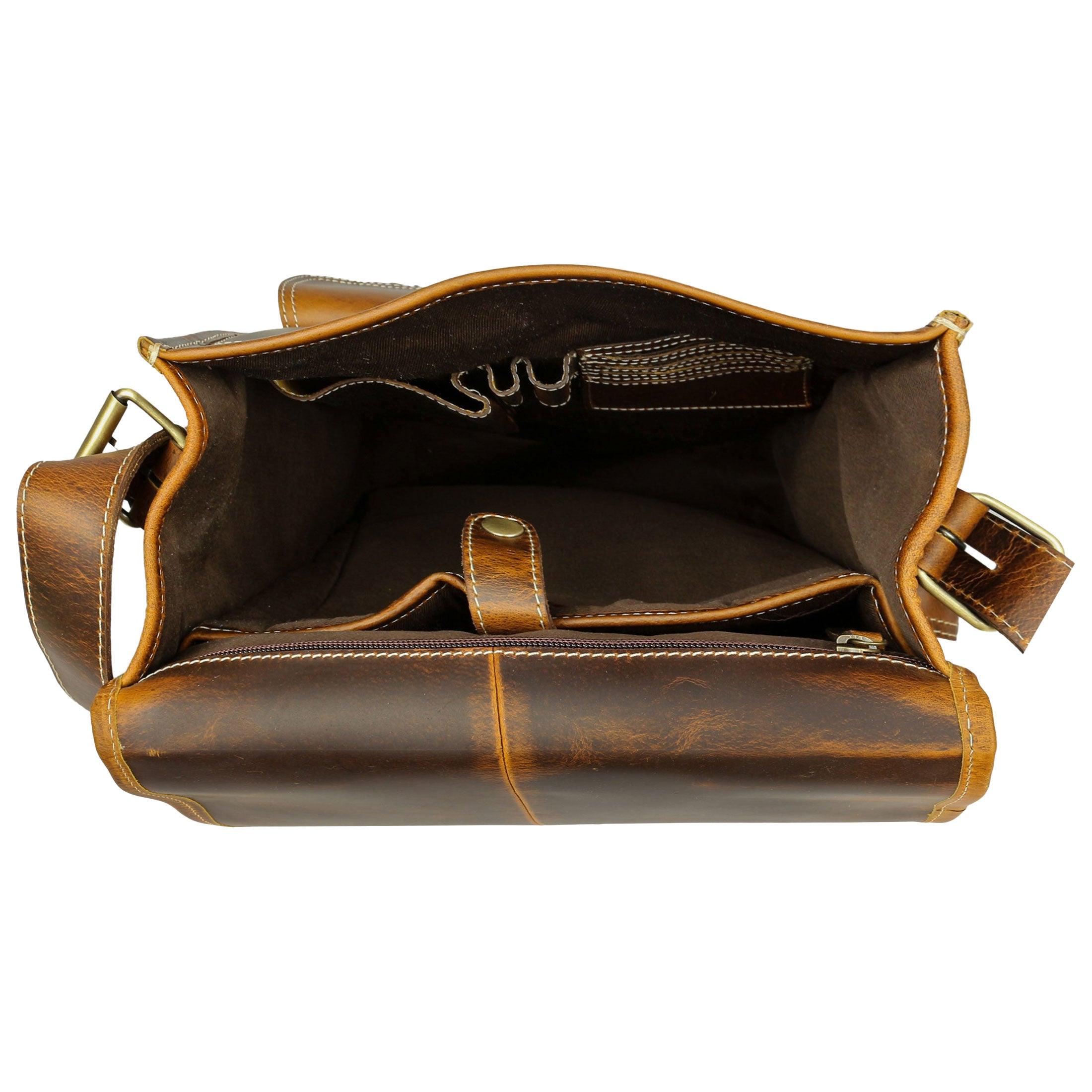 Leather Backpack Rucksack with card and pen holder and laptop compartment