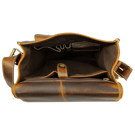 Leather Backpack Rucksack with card and pen holder and laptop compartment