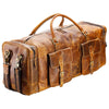 28 inch Duffel Bag Travel Sports Overnight Weekend Leather Duffle Bag for Gym Sports Cabin Holdall bag (Distressed Tan)