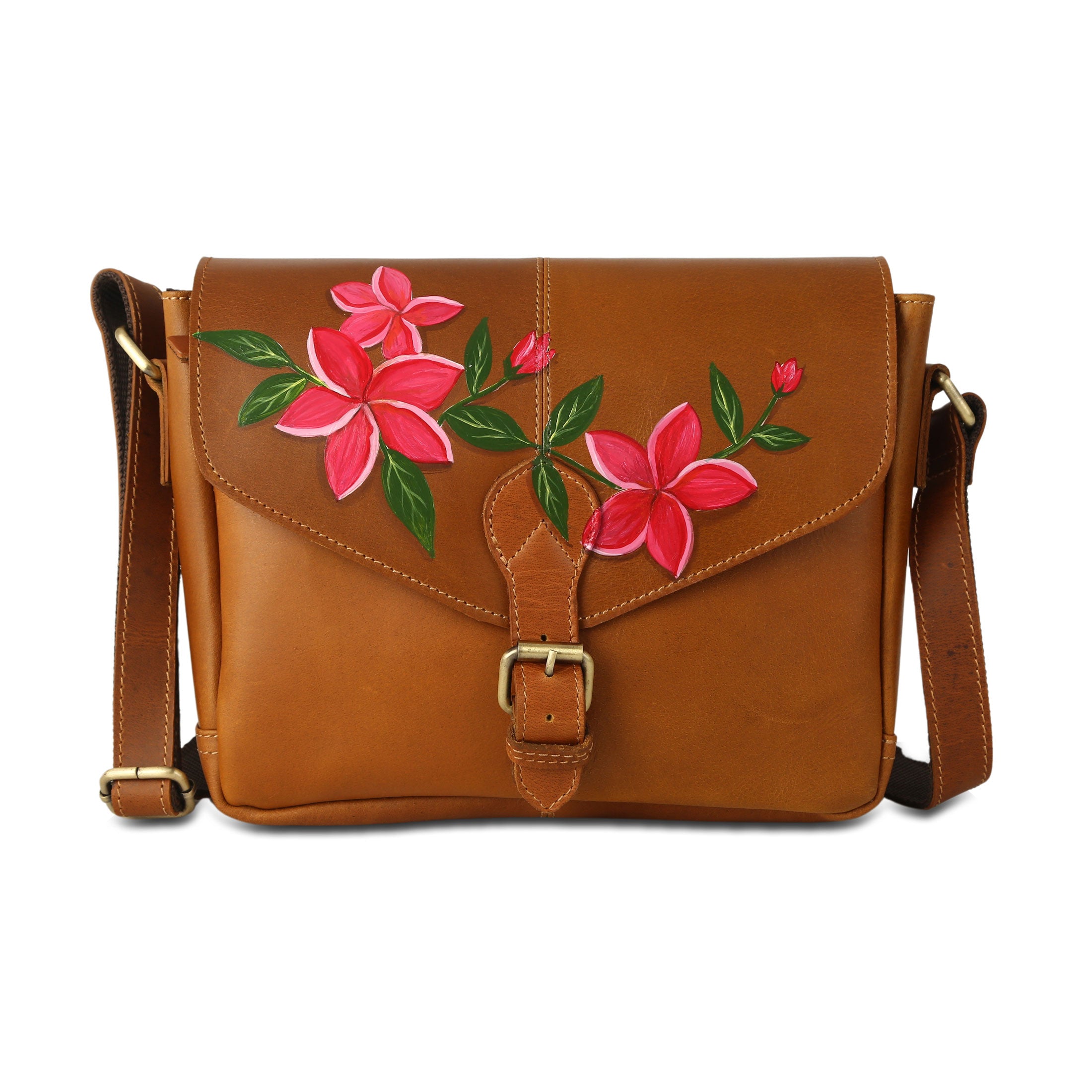 Vintage Artistic Plant Dyed Floral Crossbody Bag