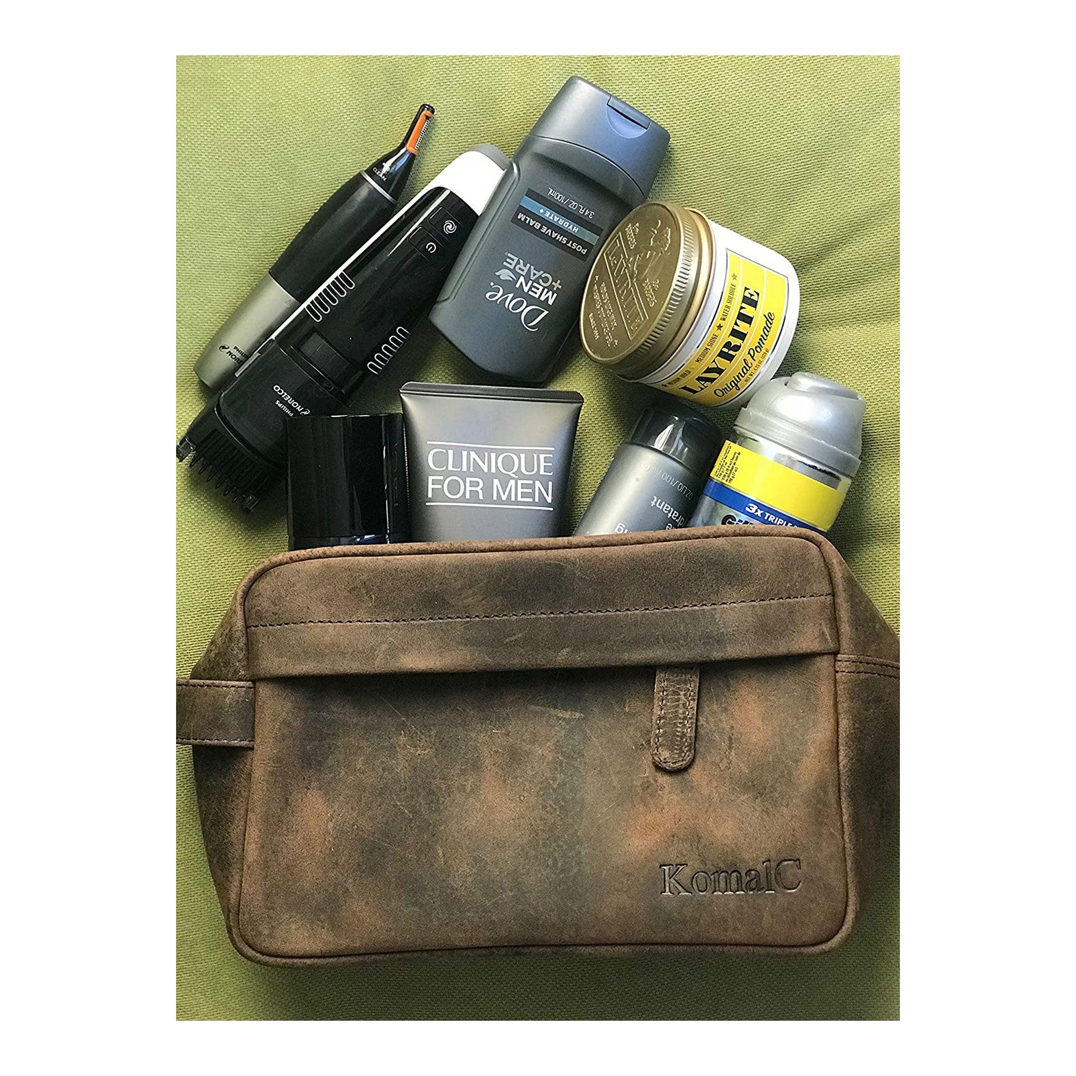 Personalized Leather toiletry bag  