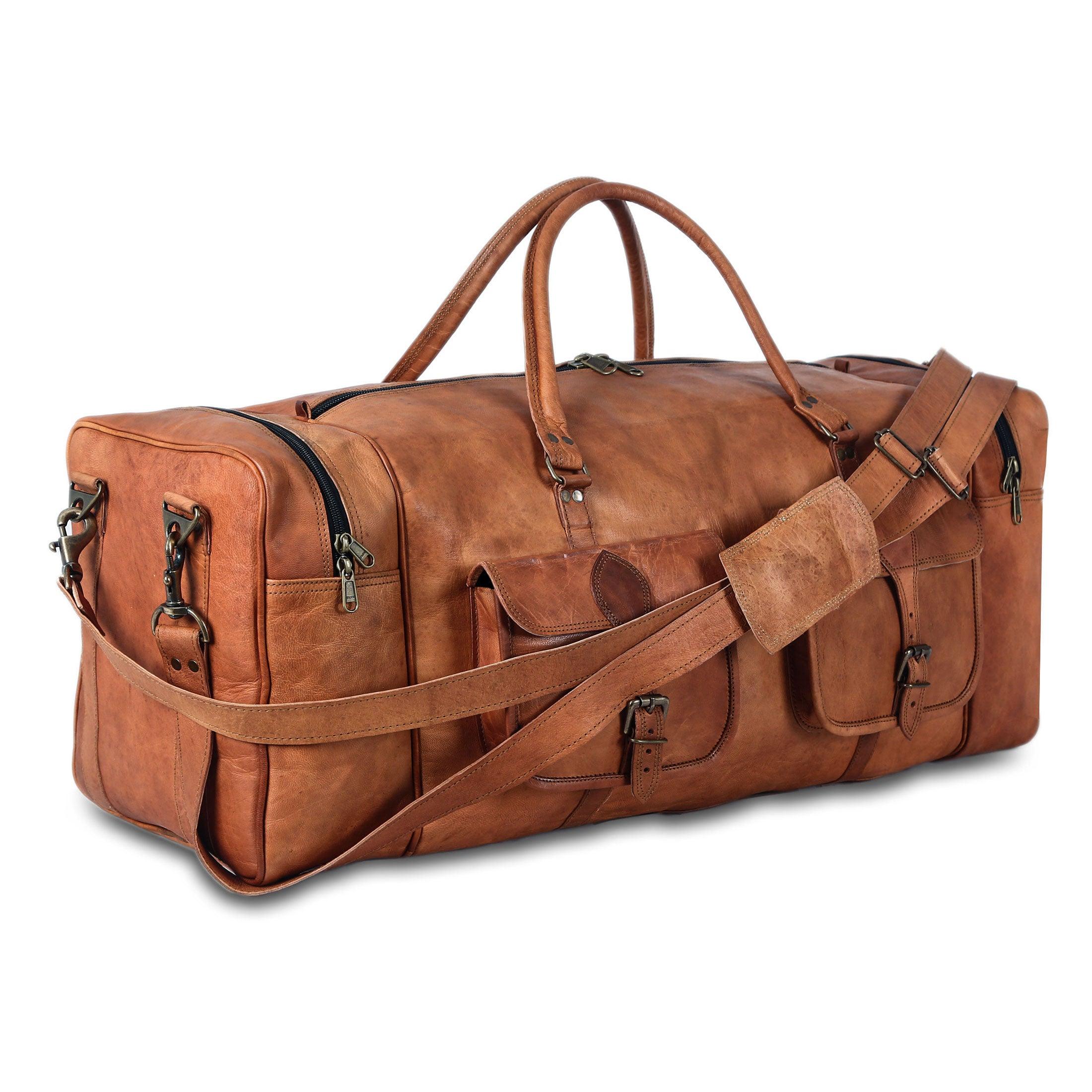 Overnight leather duffle bag hotsell