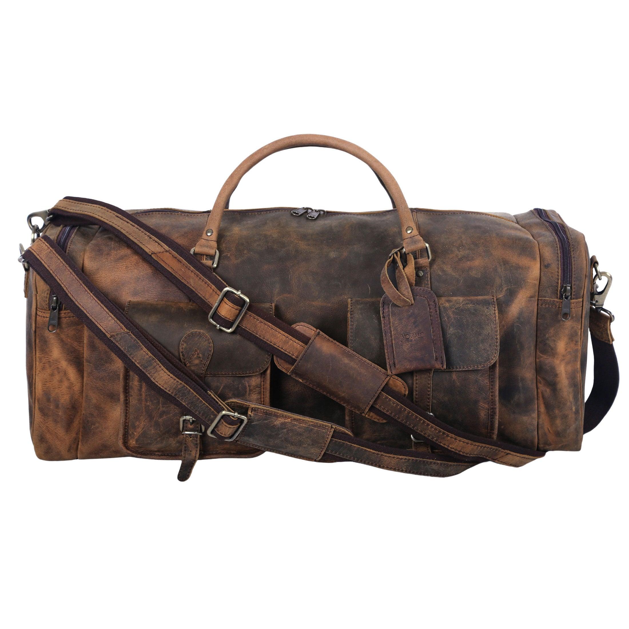 Leather Duffel Bag 28-Inch Large Travel Bag