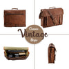 Leather 16 Inch Vintage Handmade Leather Messenger Bag for Laptop Briefcase Satchel Bag