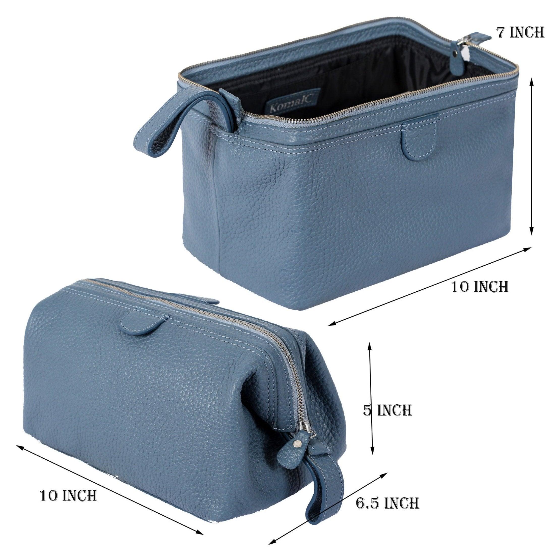 best toiletry bag travel handles zipper manufacturer Large Premium Leather Toiletry Bag for Women and Men – Travel Dopp Kit Utility Wash Bag Blue