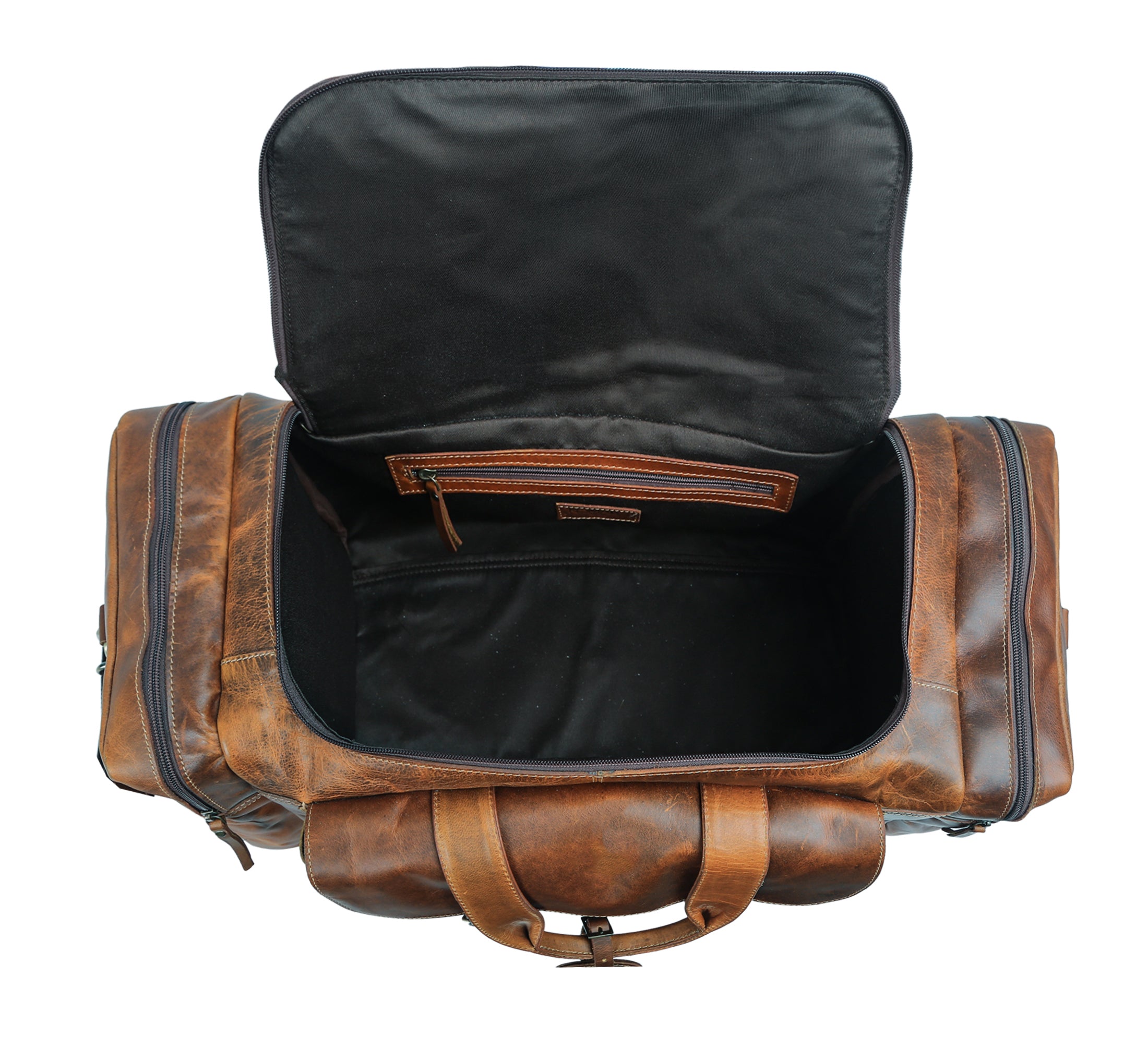 Leather World- Luxurious PU Leather Travel Duffel Bag/ Cabin Bag/ Gym Bag –