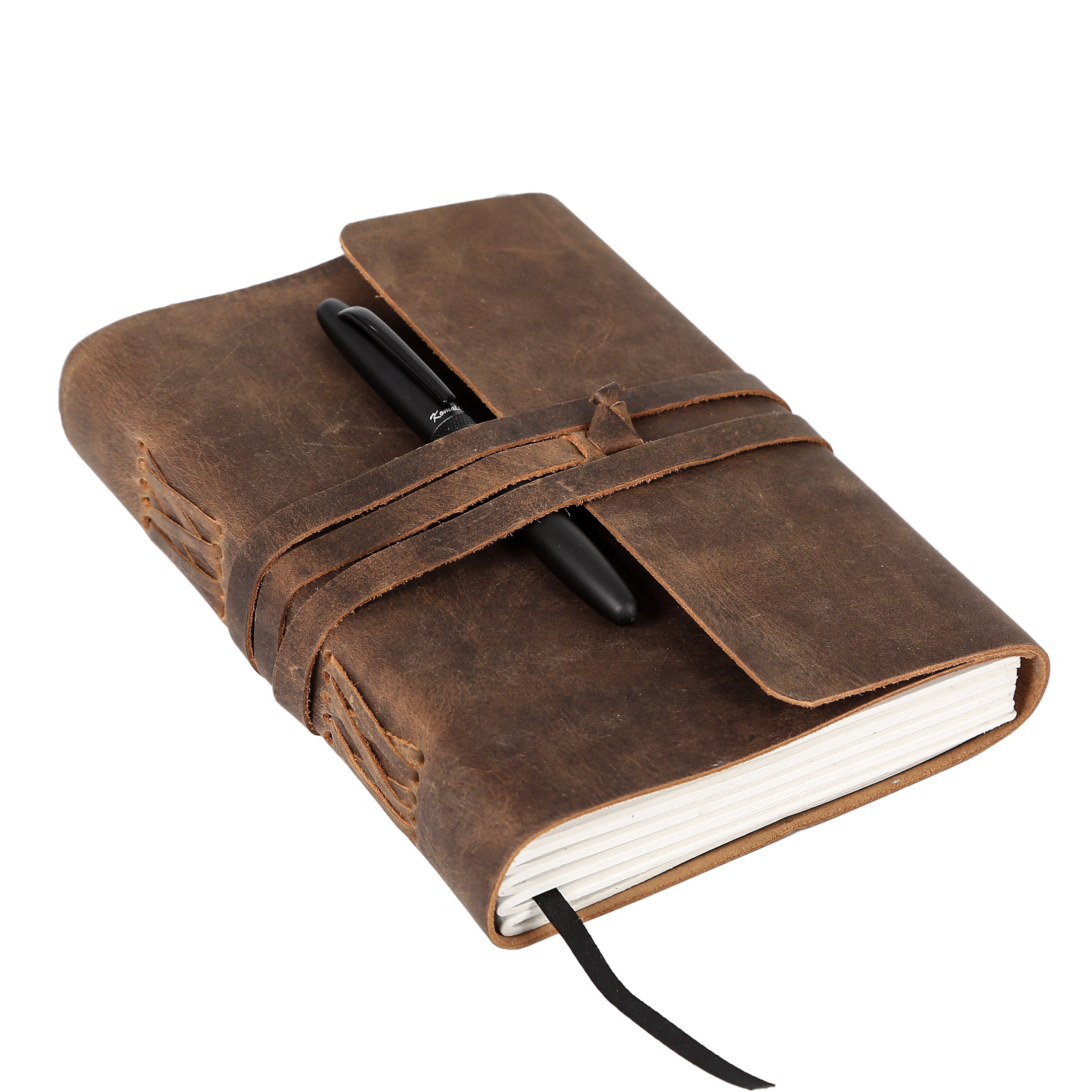 Leather Journal Lined Paper with Luxury Pen Handmade Leather Journal/W