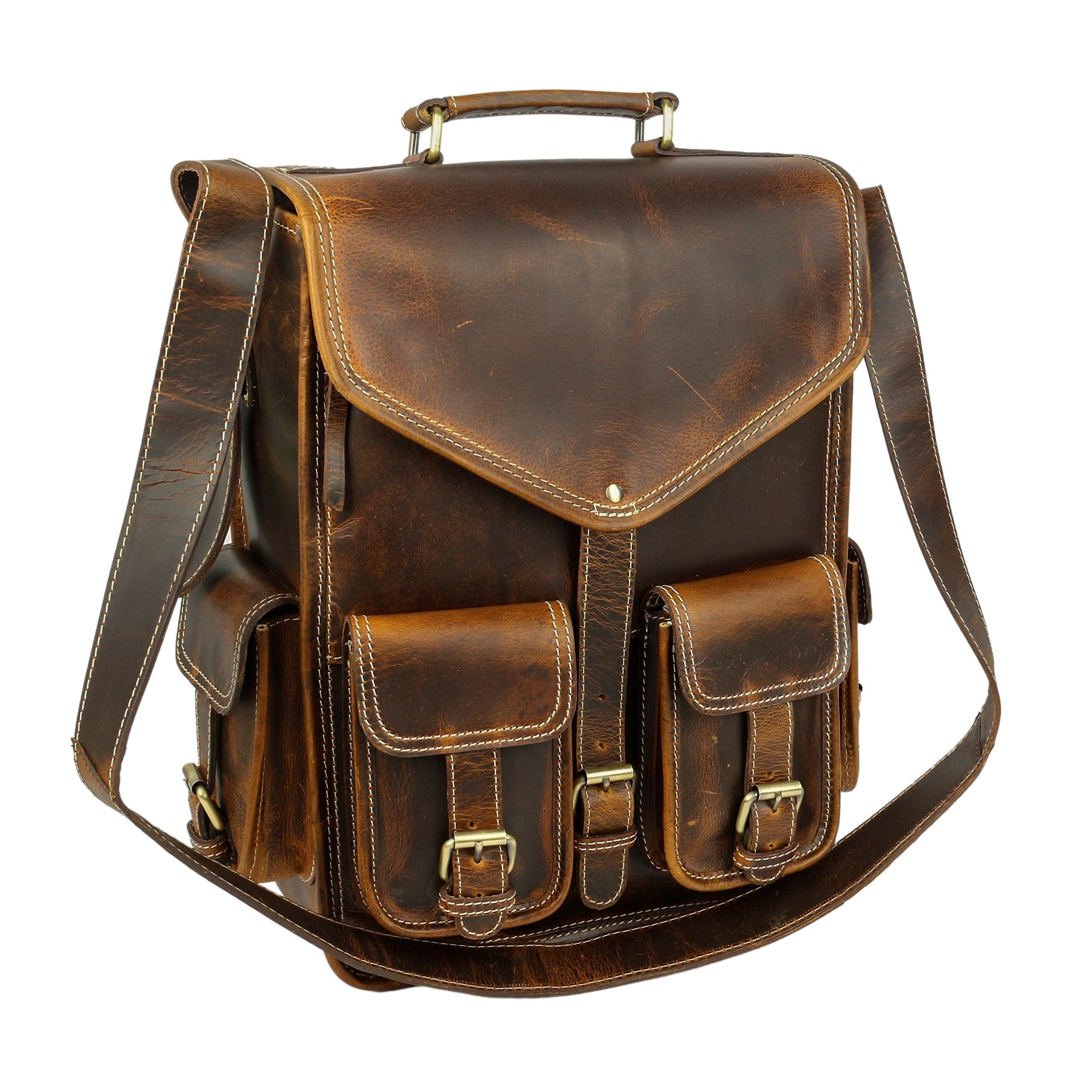 Leather hotsell satchel backpack