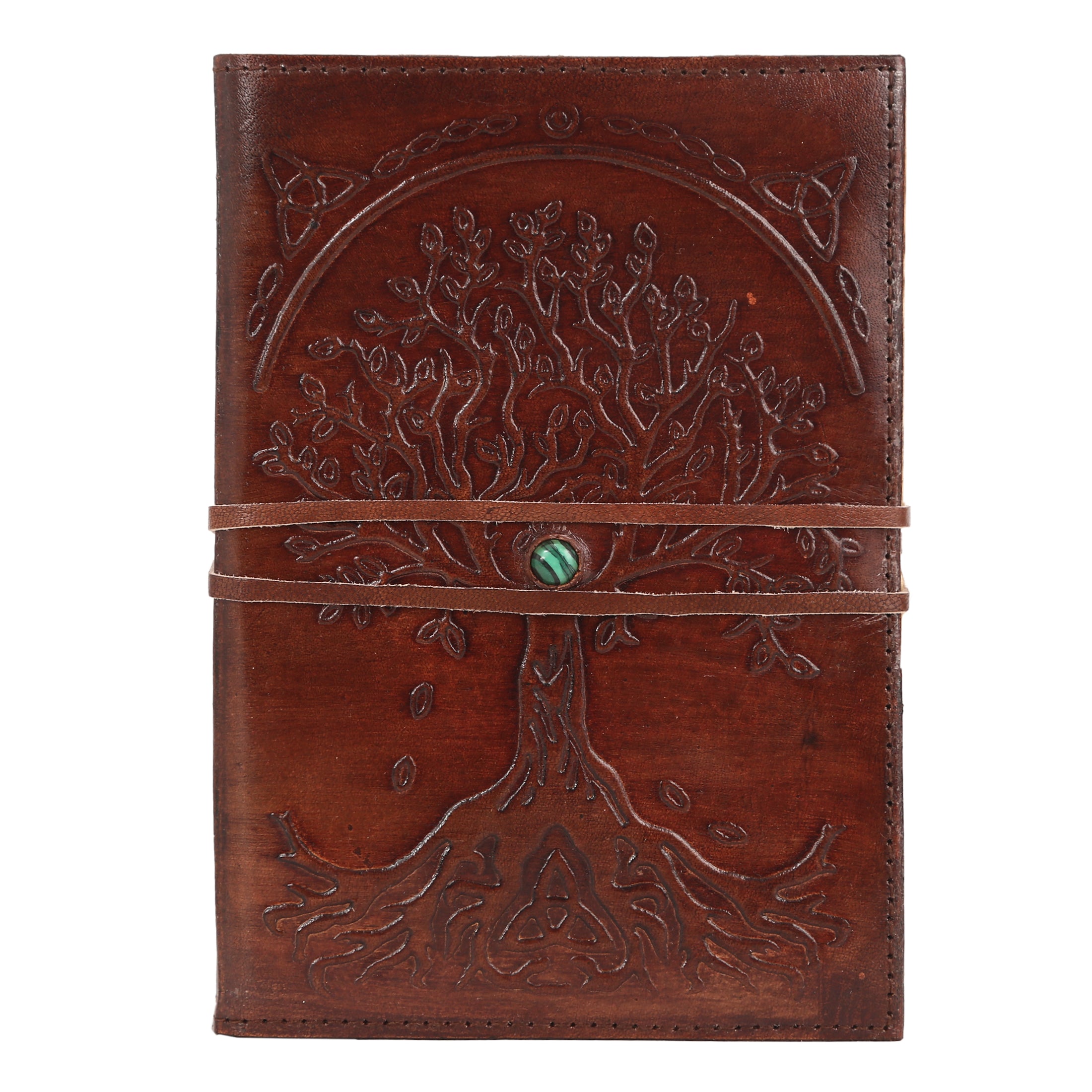 Leather Journal Refillable Lined Deckle Paper Tree of Life Handmade wr