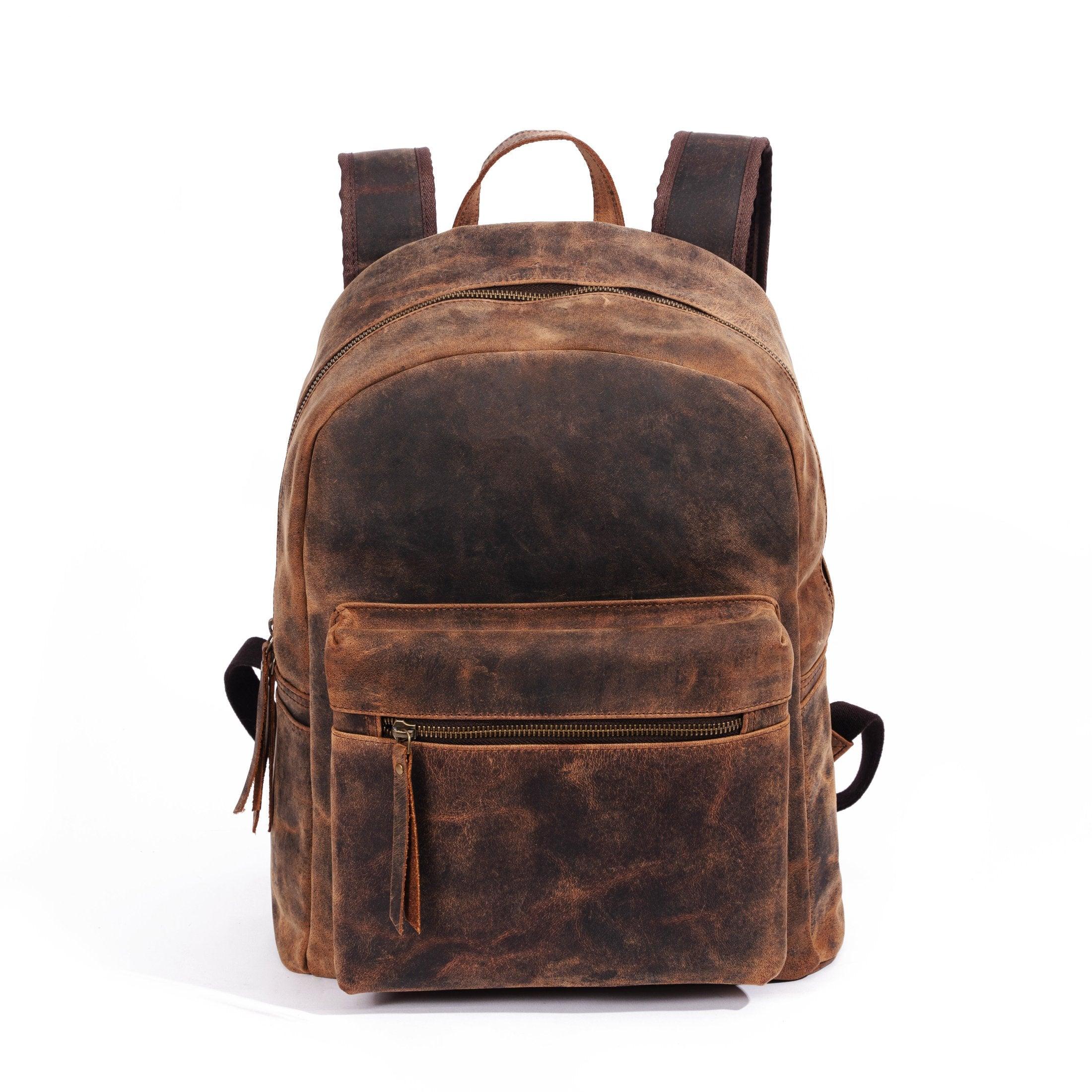 15-Inch Genuine Leather Backpack – Versatile Rucksack & Laptop Bag for Women and Men, Ideal for Travel, School, College, Hiking, and Camping 15-Inch Genuine Leather Backpack – Versatile Rucksack & Laptop Bag for Women and Men, Ideal for Travel, School, College, Hiking, and Camping