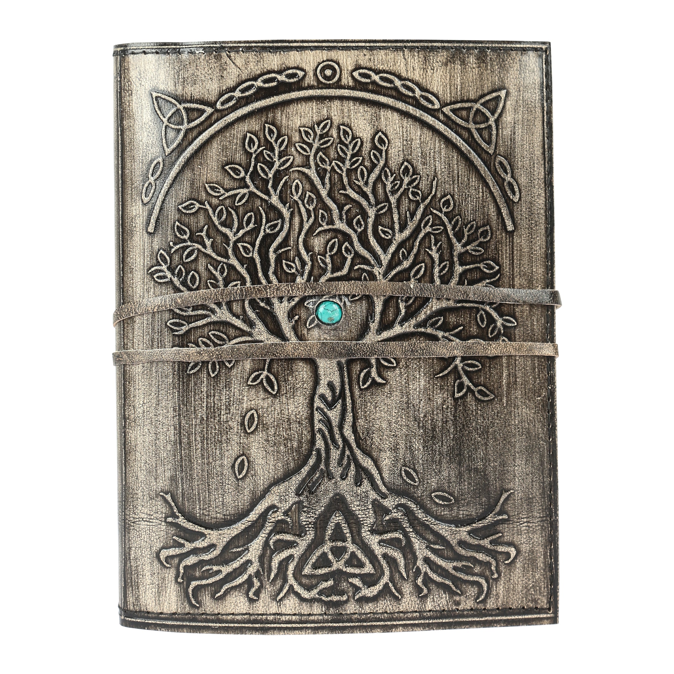 Komal's Passion Leather Leather Journal Refillable Lined Paper Tree of