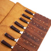 Leather Chef Knife Roll Case | Adjustable/Removable Shoulder Strap | Flexible 11 Pockets | Travel-Friendly Chef Knife Shoulder Bag