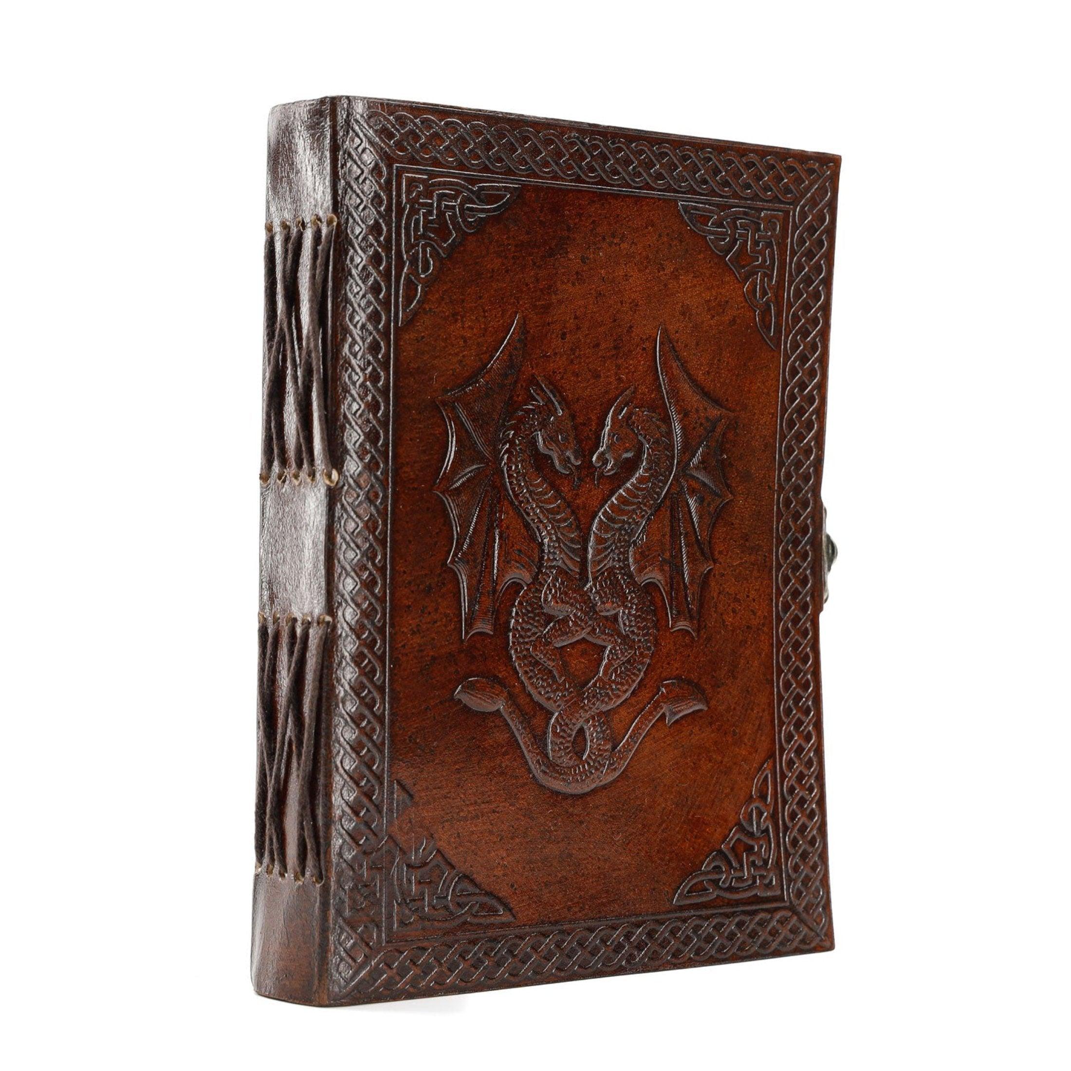 Vintage leather bound journal with unlined pages