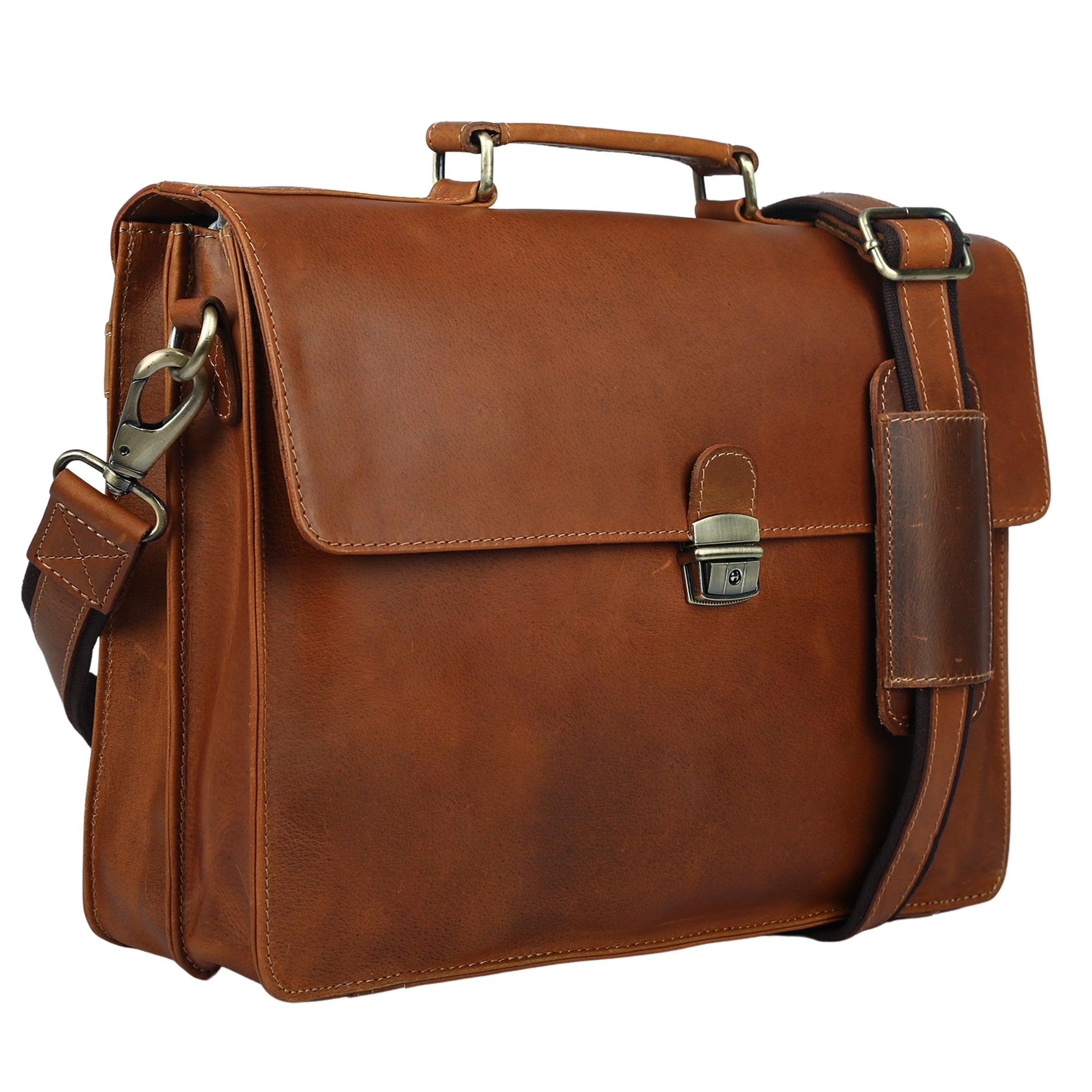 Leather office bag for professionals