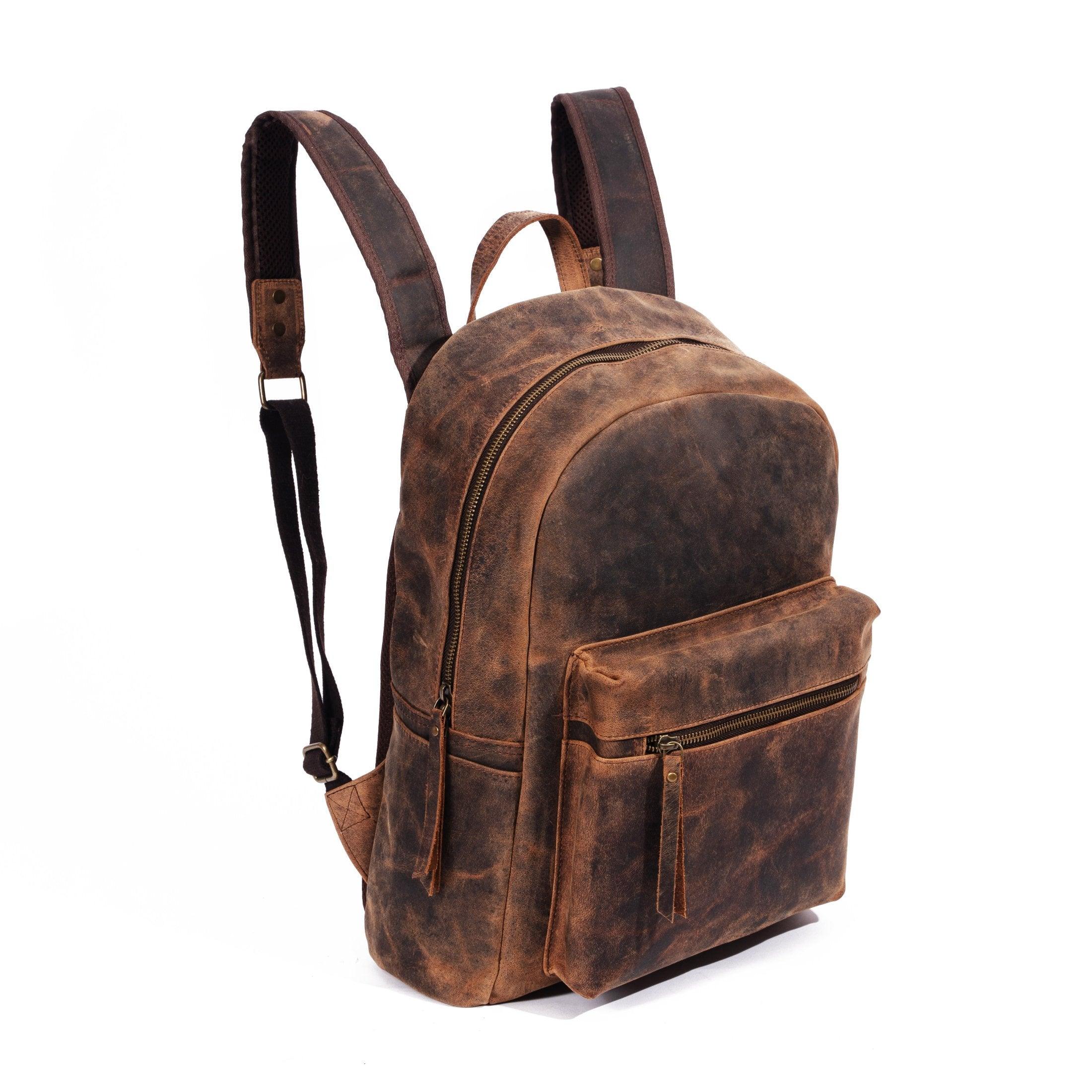15-Inch Genuine Leather Backpack – Versatile Rucksack & Laptop Bag for Women and Men, Ideal for Travel, School, College, Hiking, and Camping 15-Inch Genuine Leather Backpack – Versatile Rucksack & Laptop Bag for Women and Men, Ideal for Travel, School, College, Hiking, and Camping