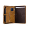 Leather Business Portfolio Folder Personal Organizer, Luxury Full Grain Leather Padfolio, Leather Folder (Yellow Tan)