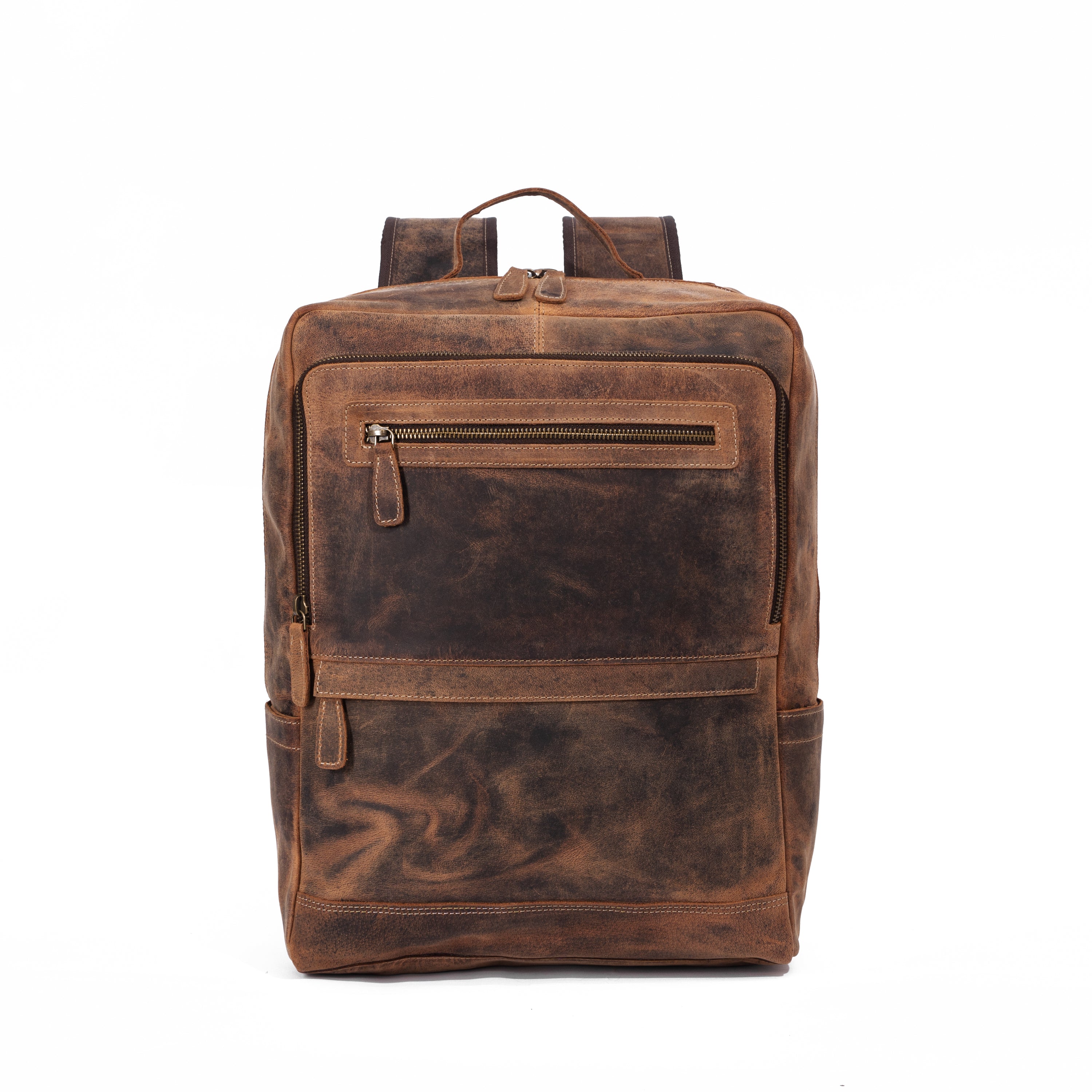 Leather rucksack laptop bag for and men travel sc