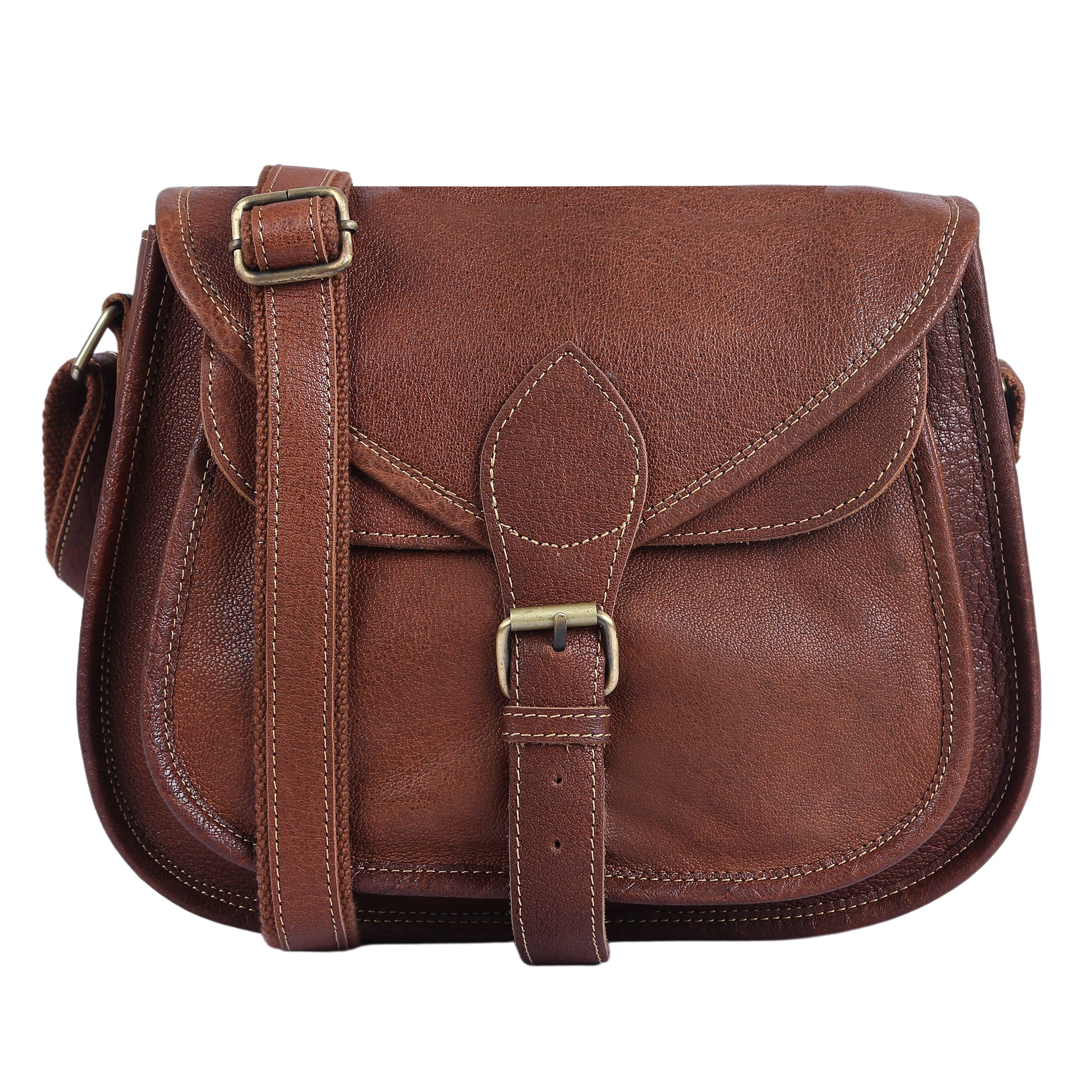 Leather Messenger Bag Tan Shoulder Bag Leather Travel Purse 