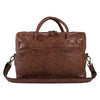 Leather Briefcase Messenger Bag Laptop Bag Satchel Bags for Men briefcases Office Bag (Tan)