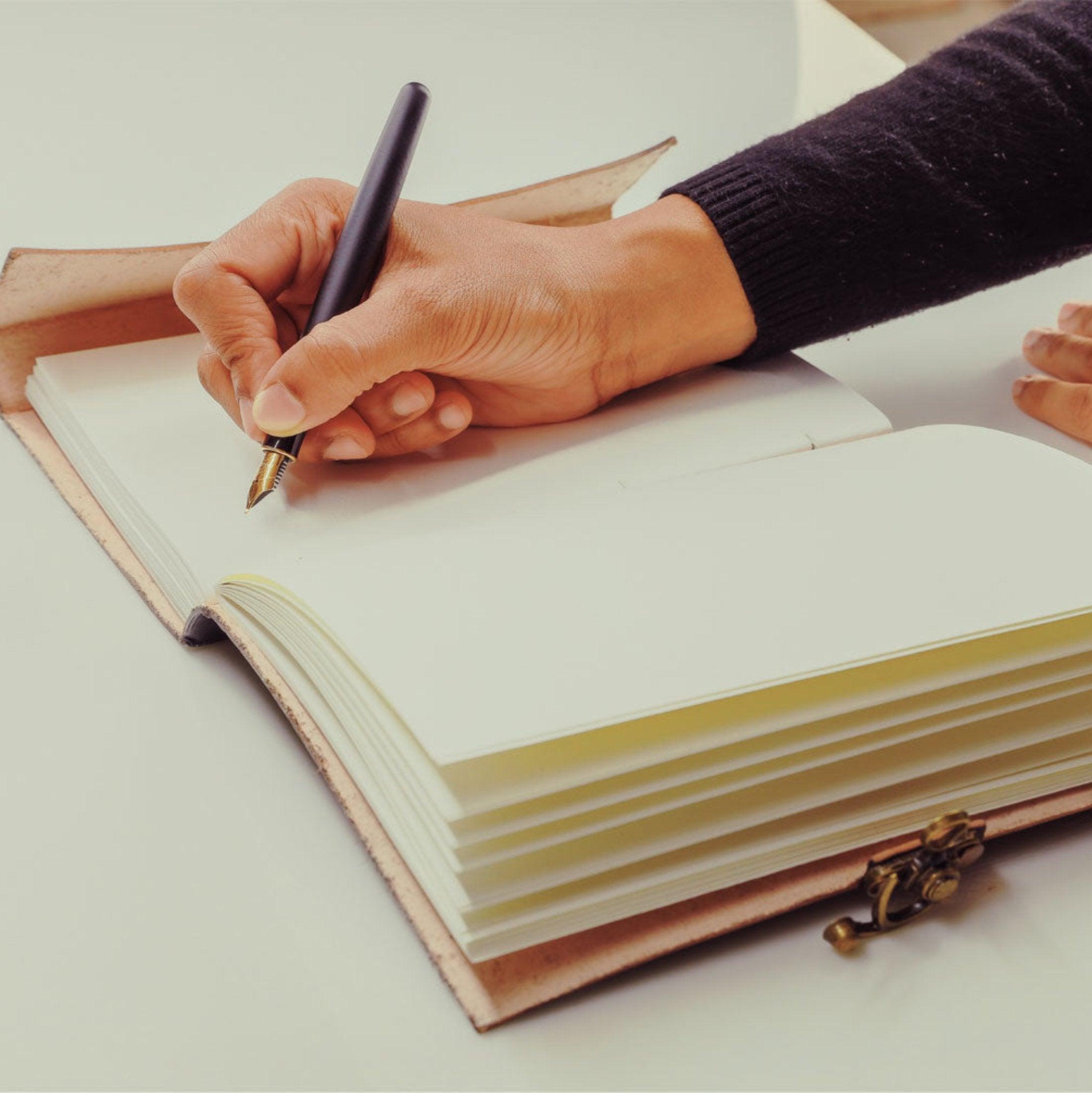 Handmade Leather Pentagon Journal – Unlined Writing Notebook for