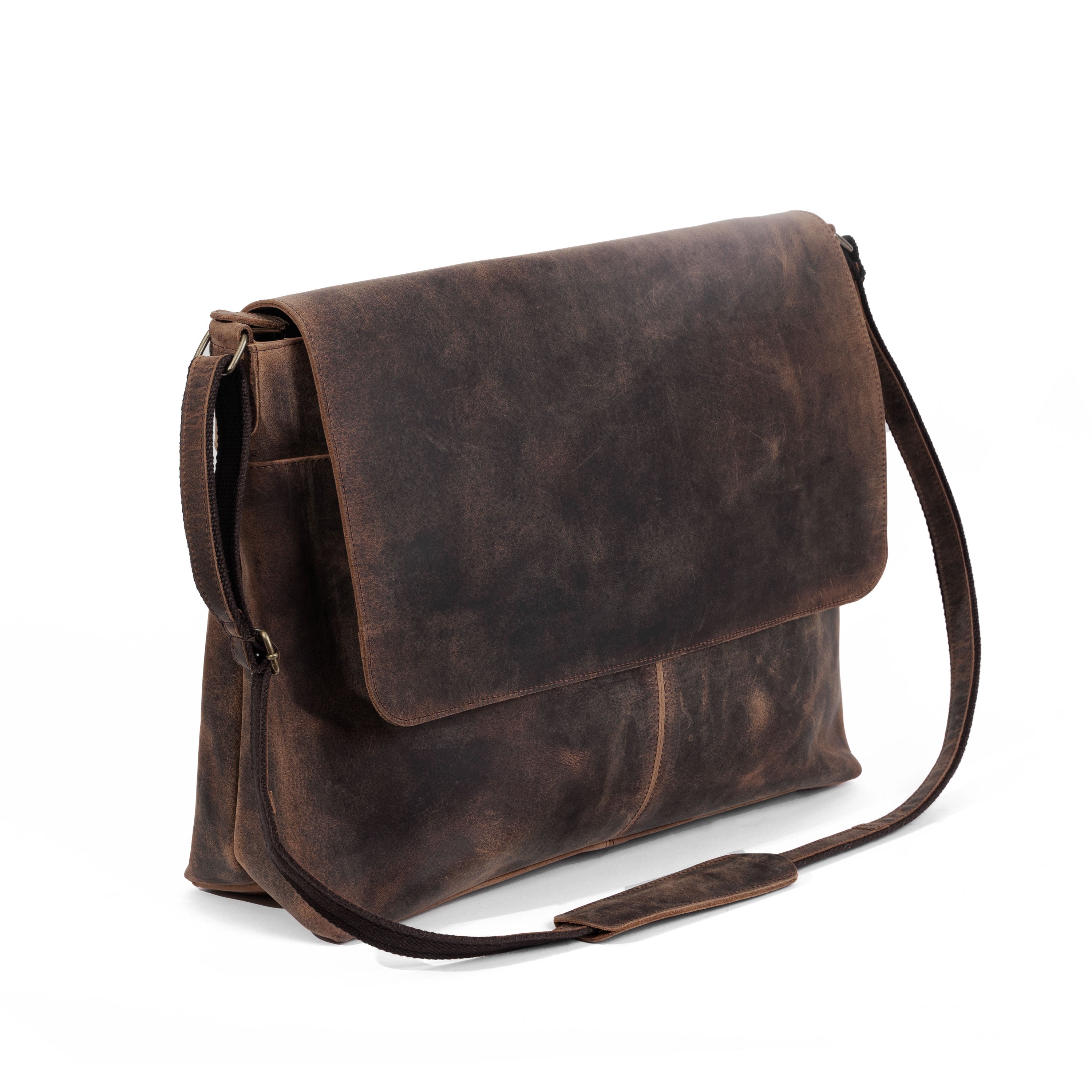 C Cuero 18 inch Leather Briefcases Laptop Messenger Bags for Men and Women Best Office School College Satchel Bag