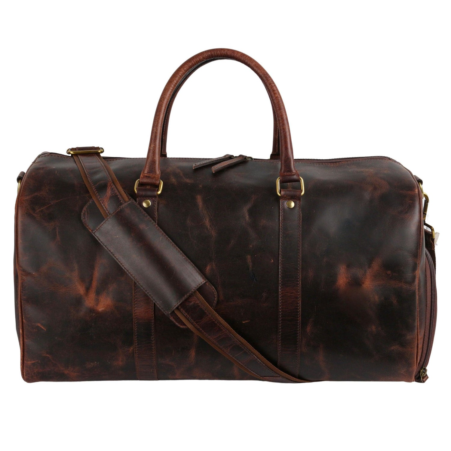 21-inch full-grain leather duffel bag best for men and women