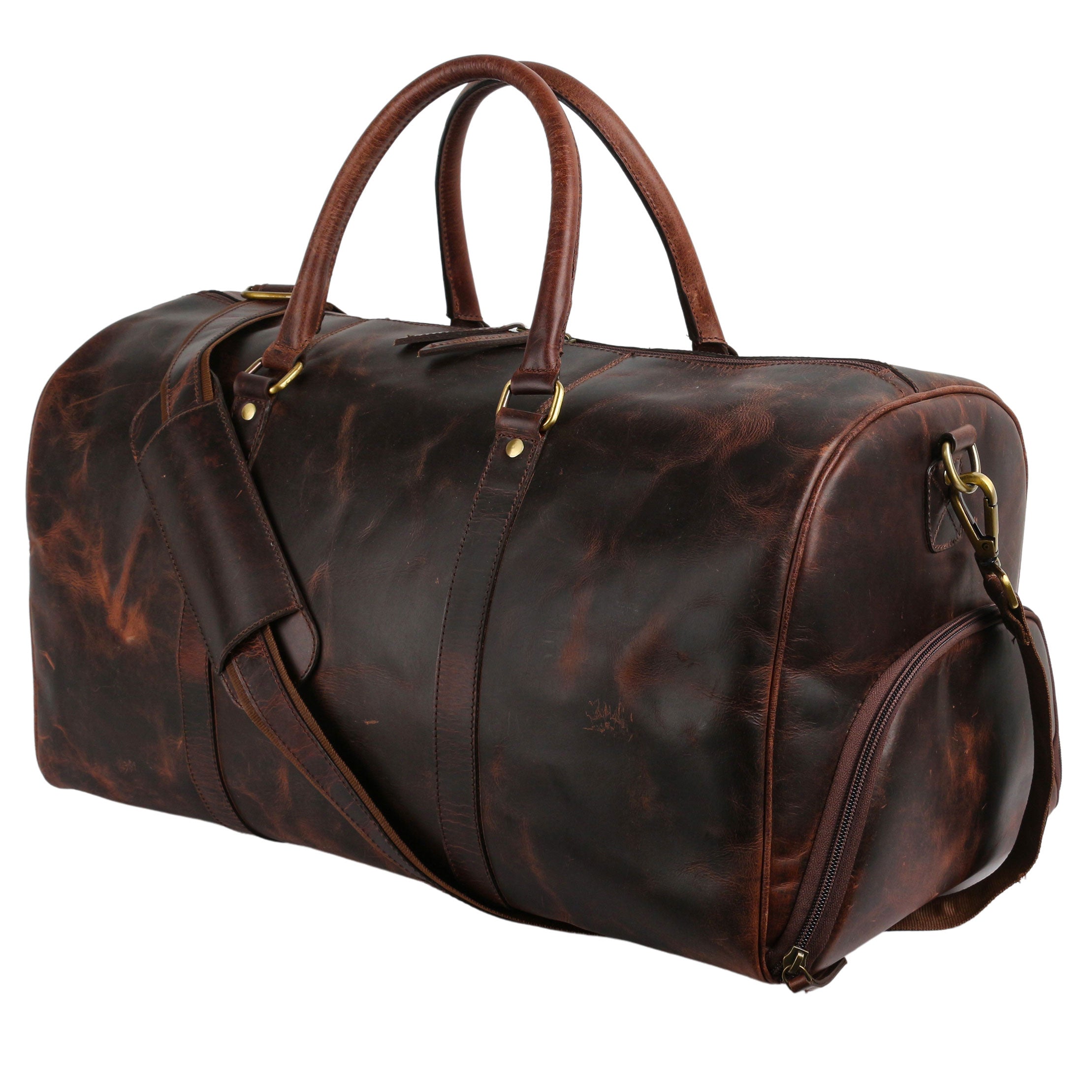 Leather Duffel Bags for Men and Women with Full Grain Travel