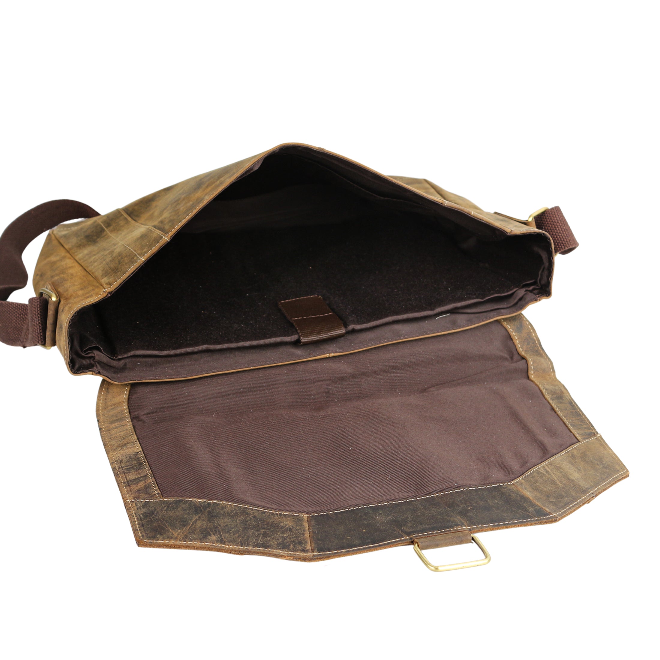 Vintage-Style Tan Canvas & Leather Messenger Bag, In stock!