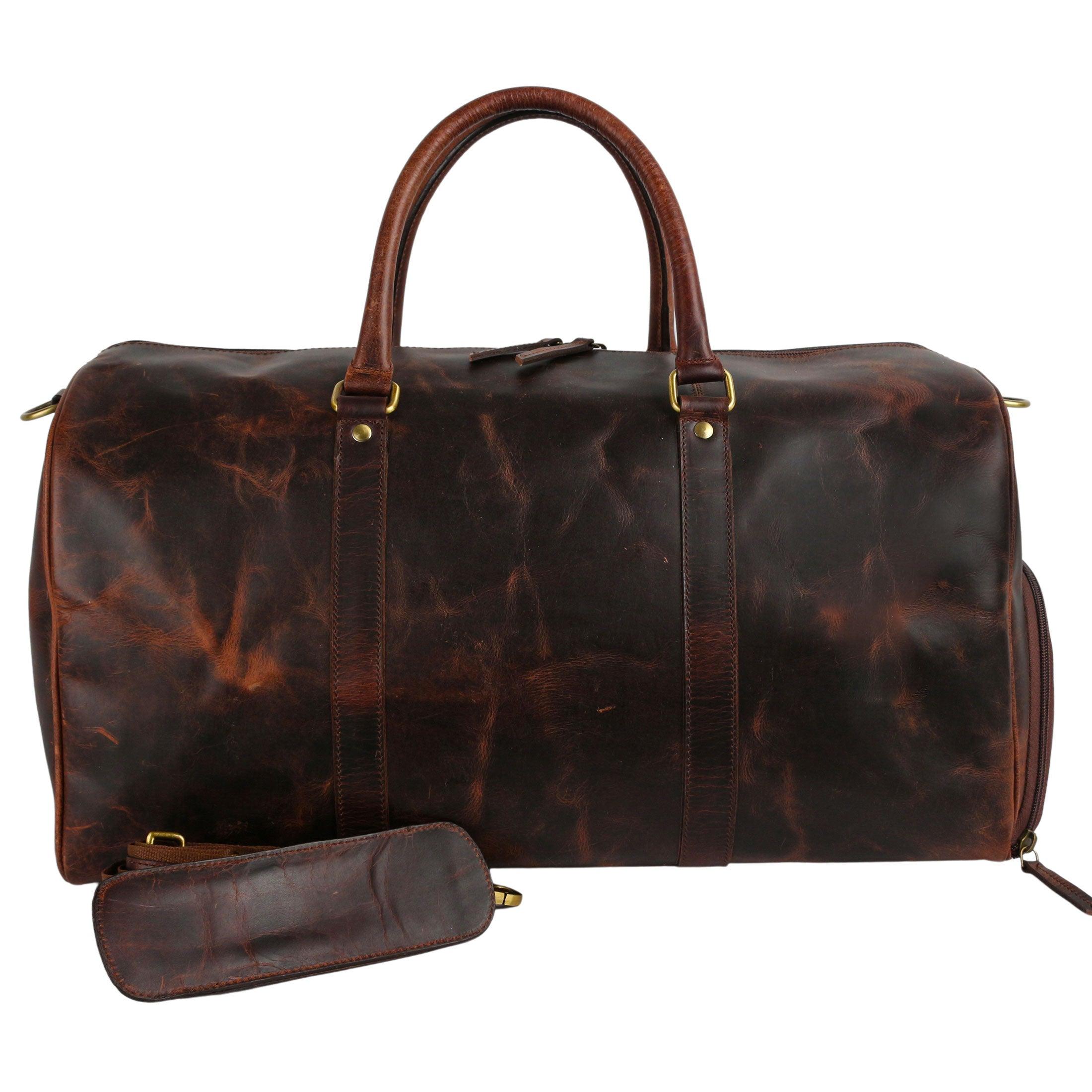 best leather travel duffle bag for men and women