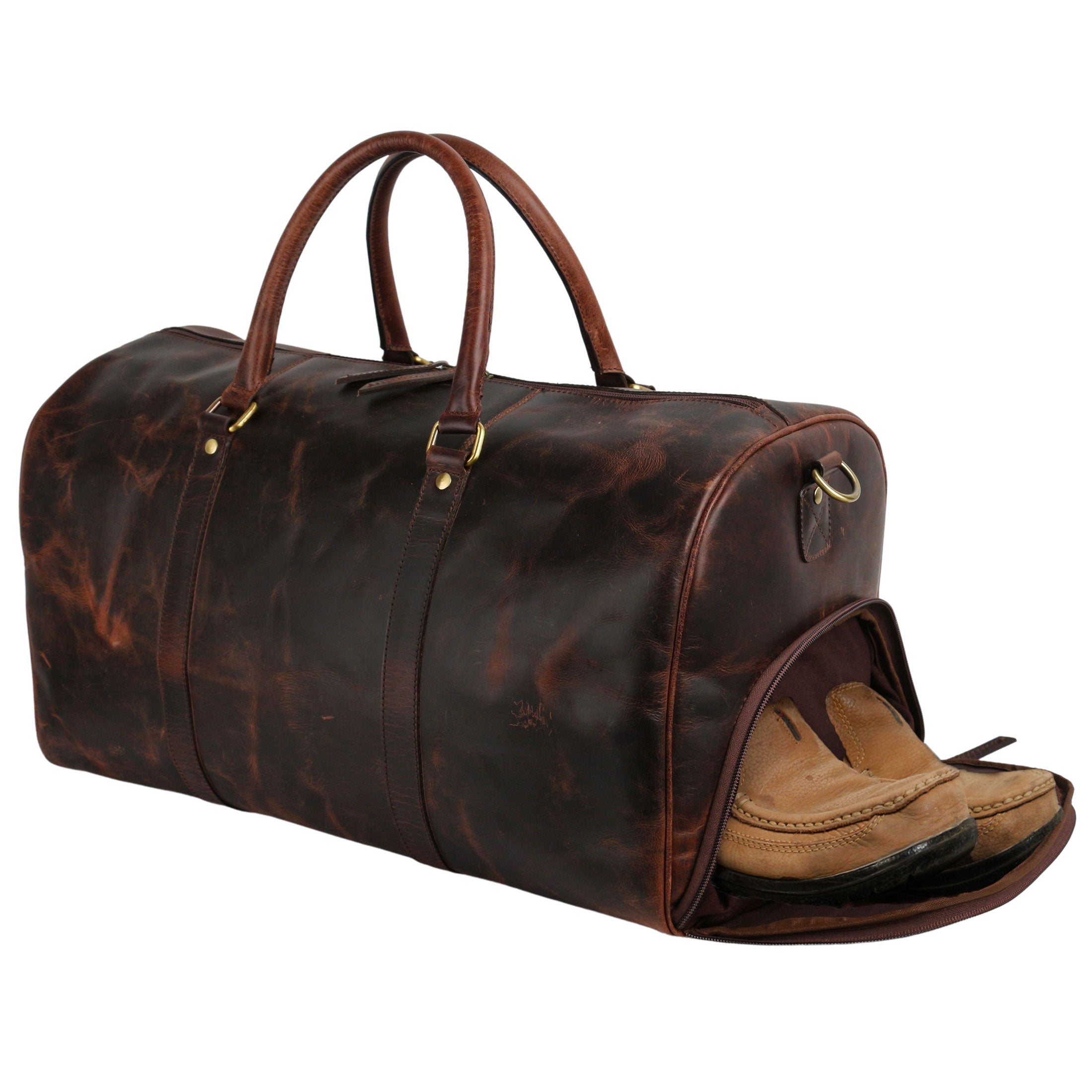 Travel Bag Men's Women Large Capacity Fitness Waterproof Leather