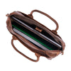 Leather Briefcase Messenger Bag Laptop Bag Satchel Bags for Men briefcases Office Bag (Tan)