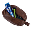Genuine Unisex Vintage Vanity Dopp Kit - Travel Toiletry Bag Shaving for Men and Women (Brown)