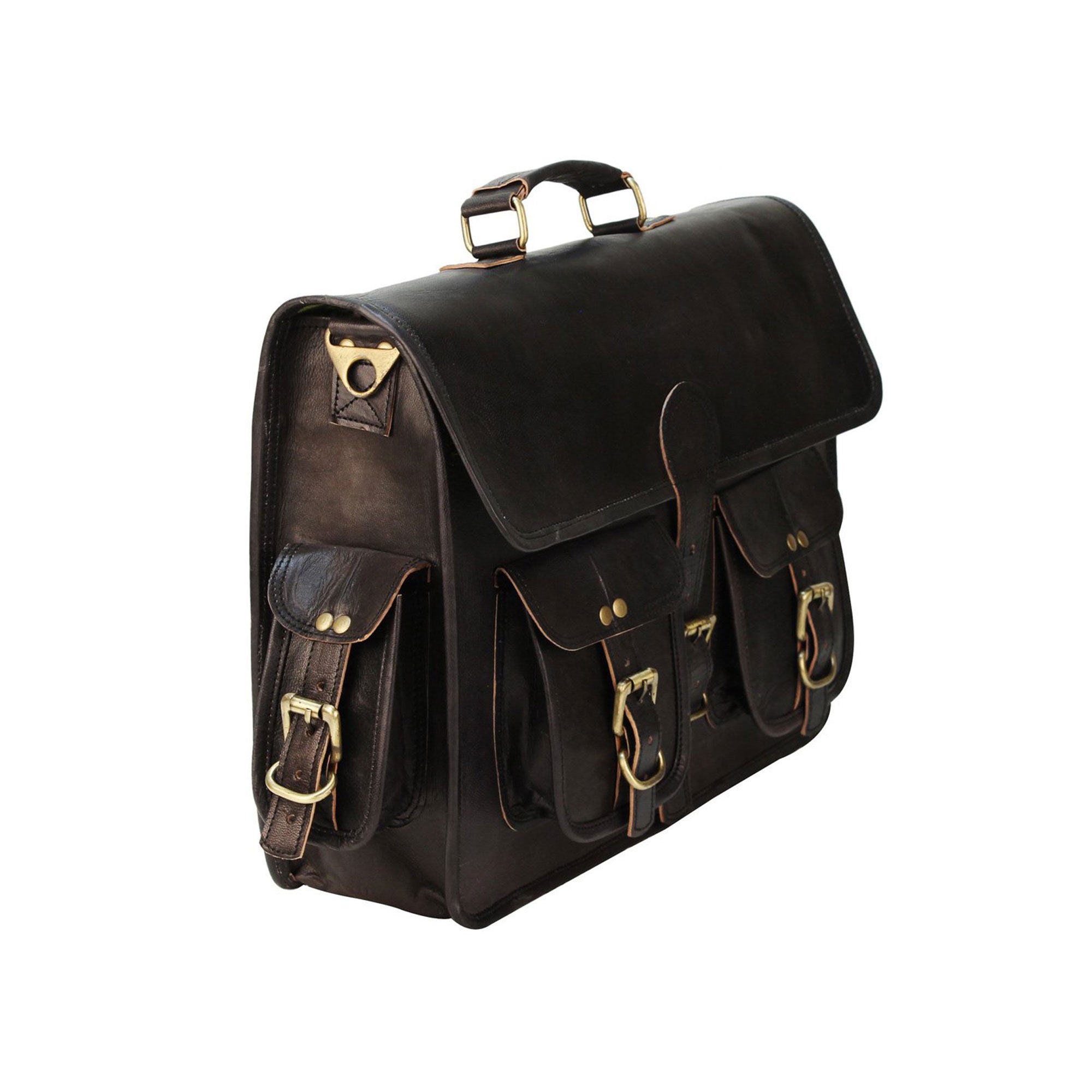 KomalC Leather Briefcase Laptop Messenger bag best computer satchel  Handmade Bags for men and women