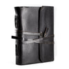 Leather Journal/Writing Notebook Diary/Bound Daily Notepad For Men & Women Unlined Paper Medium 8 x 6 Inches, writing pad (Plain Black, 7 x 5 Inches)
