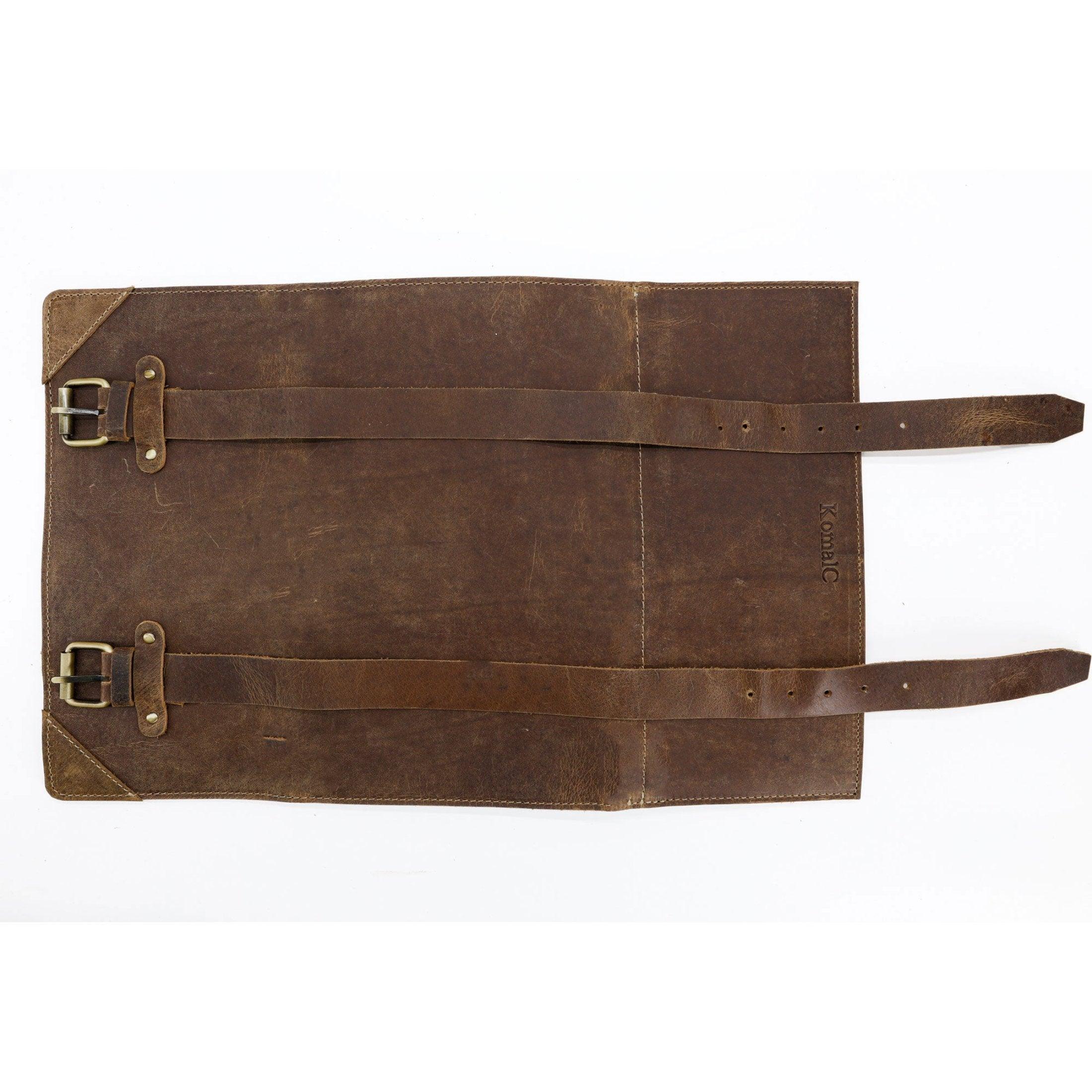 Leather roll-up tool pouch organizer