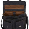 KomalC Leather Briefcase 16 Inch Laptop Messenger Bag Office Briefcase College Bag (Black)