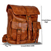 KomalC Leather Backpack Rucksack Travel Laptop Camping School College Bag for Men Women (Light Tan)